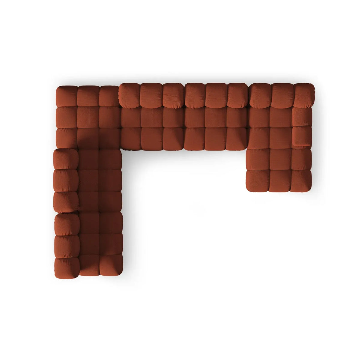 Bellis Modulares Sofa 6 Module Chaise Longue Links mit Samtbezug oder 3D-Stoff, 376x282 cm - ZEN ZONE Furniture