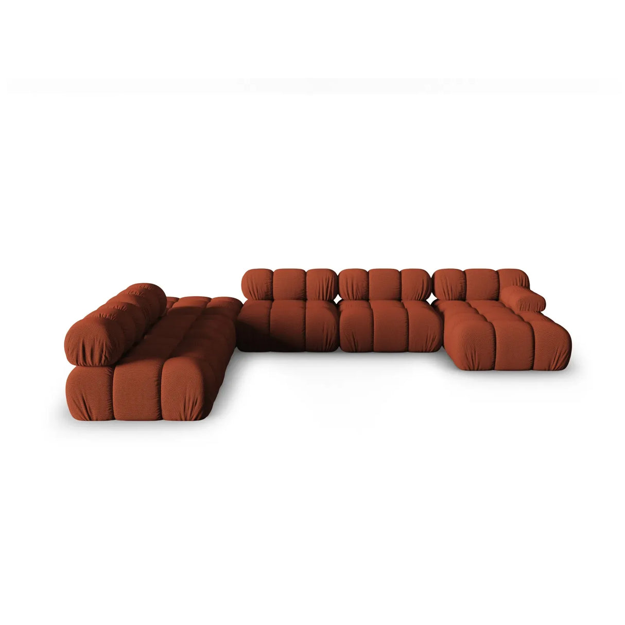 Bellis Modulares Sofa 6 Module Chaise Longue Links mit Samtbezug oder 3D-Stoff, 376x282 cm - ZEN ZONE Furniture