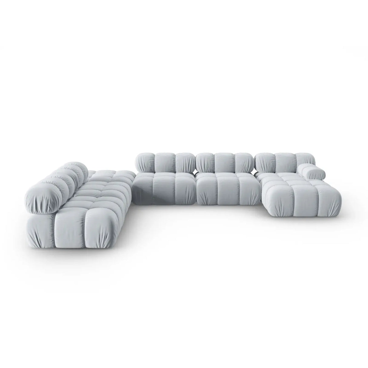 Bellis Modulares Sofa 6 Module Chaise Longue Links mit Samtbezug oder 3D-Stoff, 376x282 cm - ZEN ZONE Furniture