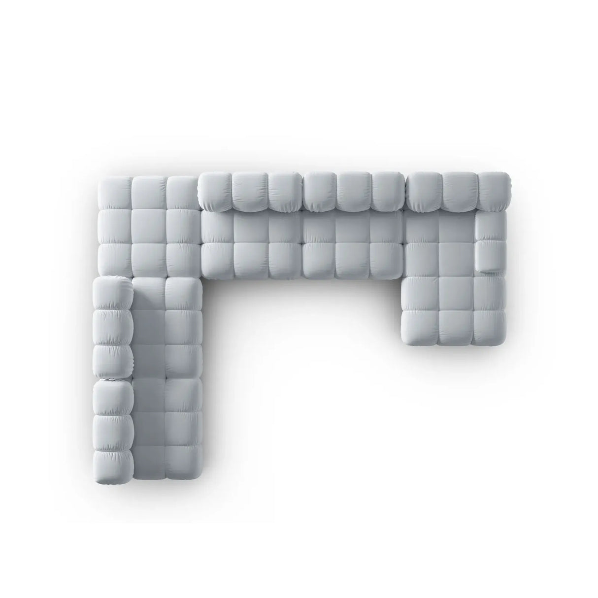 Bellis Modulares Sofa 6 Module Chaise Longue Links mit Samtbezug oder 3D-Stoff, 376x282 cm - ZEN ZONE Furniture