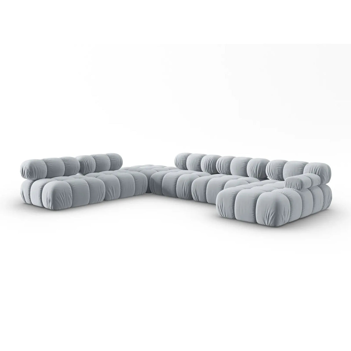 Bellis Modulares Sofa 6 Module Chaise Longue Links mit Samtbezug oder 3D-Stoff, 376x282 cm - ZEN ZONE Furniture