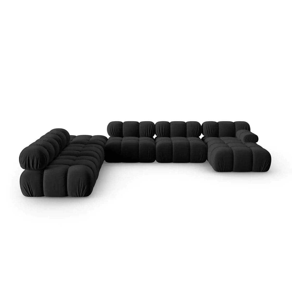 Bellis Modulares Sofa 6 Module Chaise Longue Links mit Samtbezug oder 3D-Stoff, 376x282 cm - ZEN ZONE Furniture