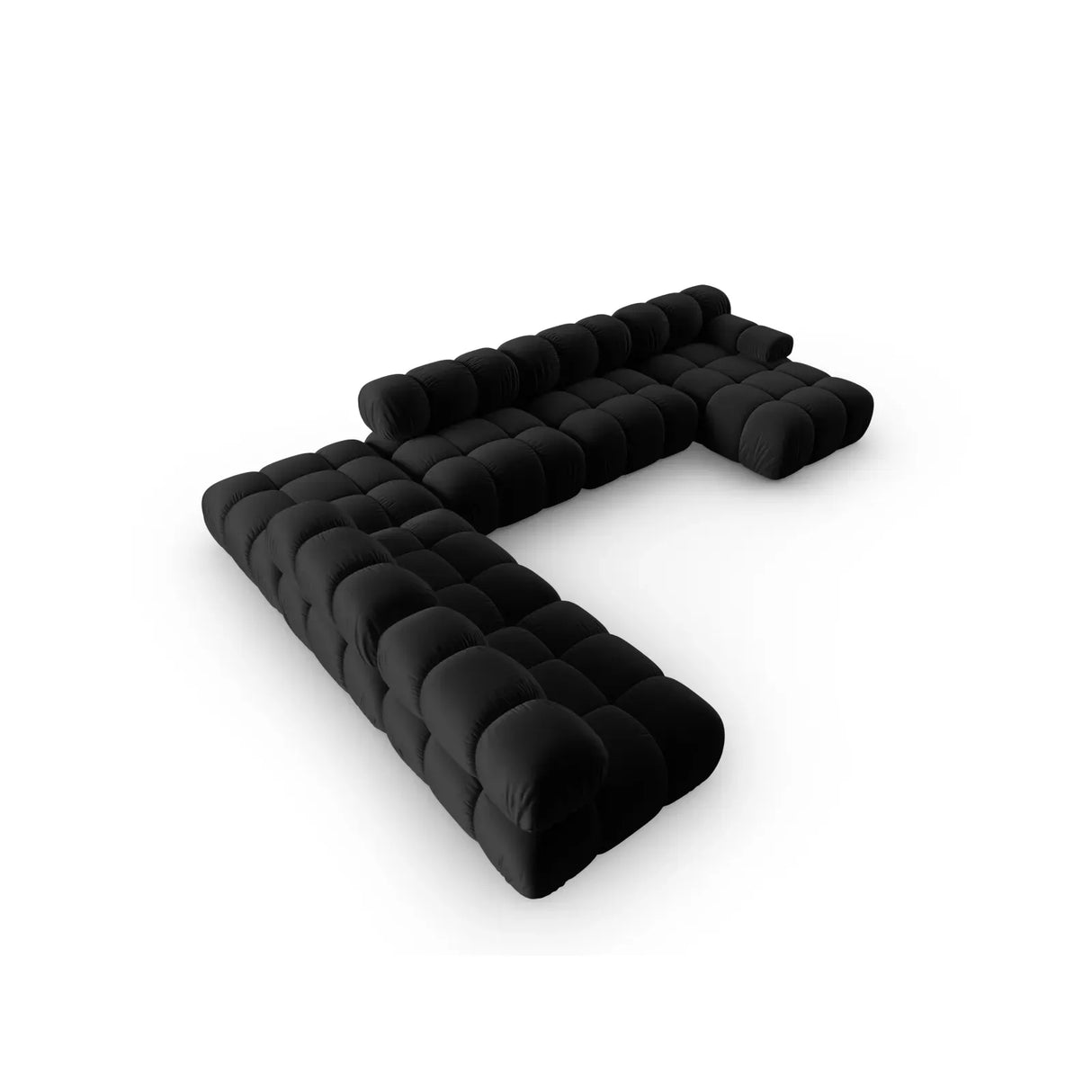 Bellis Modulares Sofa 6 Module Chaise Longue Links mit Samtbezug oder 3D-Stoff, 376x282 cm - ZEN ZONE Furniture