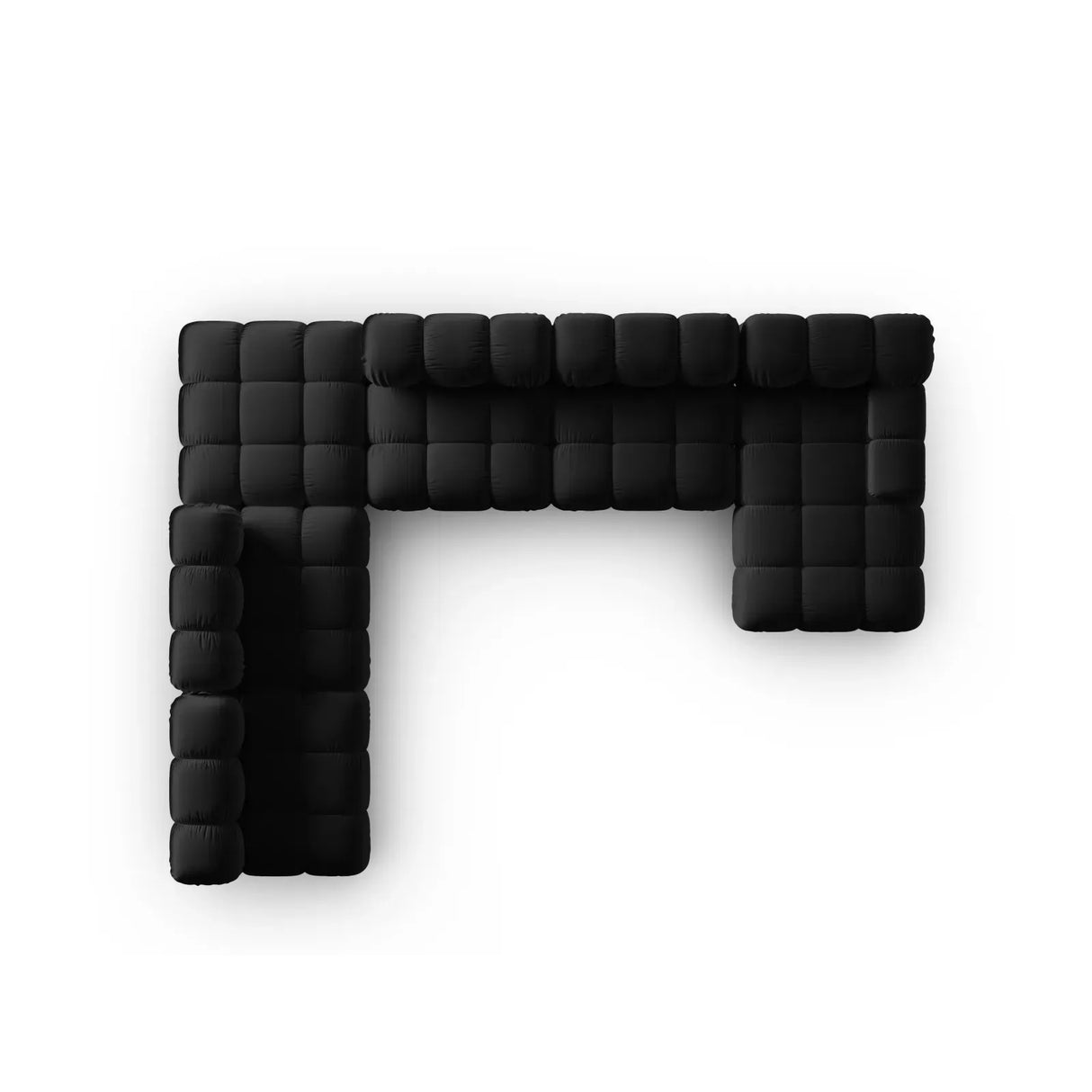 Bellis Modulares Sofa 6 Module Chaise Longue Links mit Samtbezug oder 3D-Stoff, 376x282 cm - ZEN ZONE Furniture