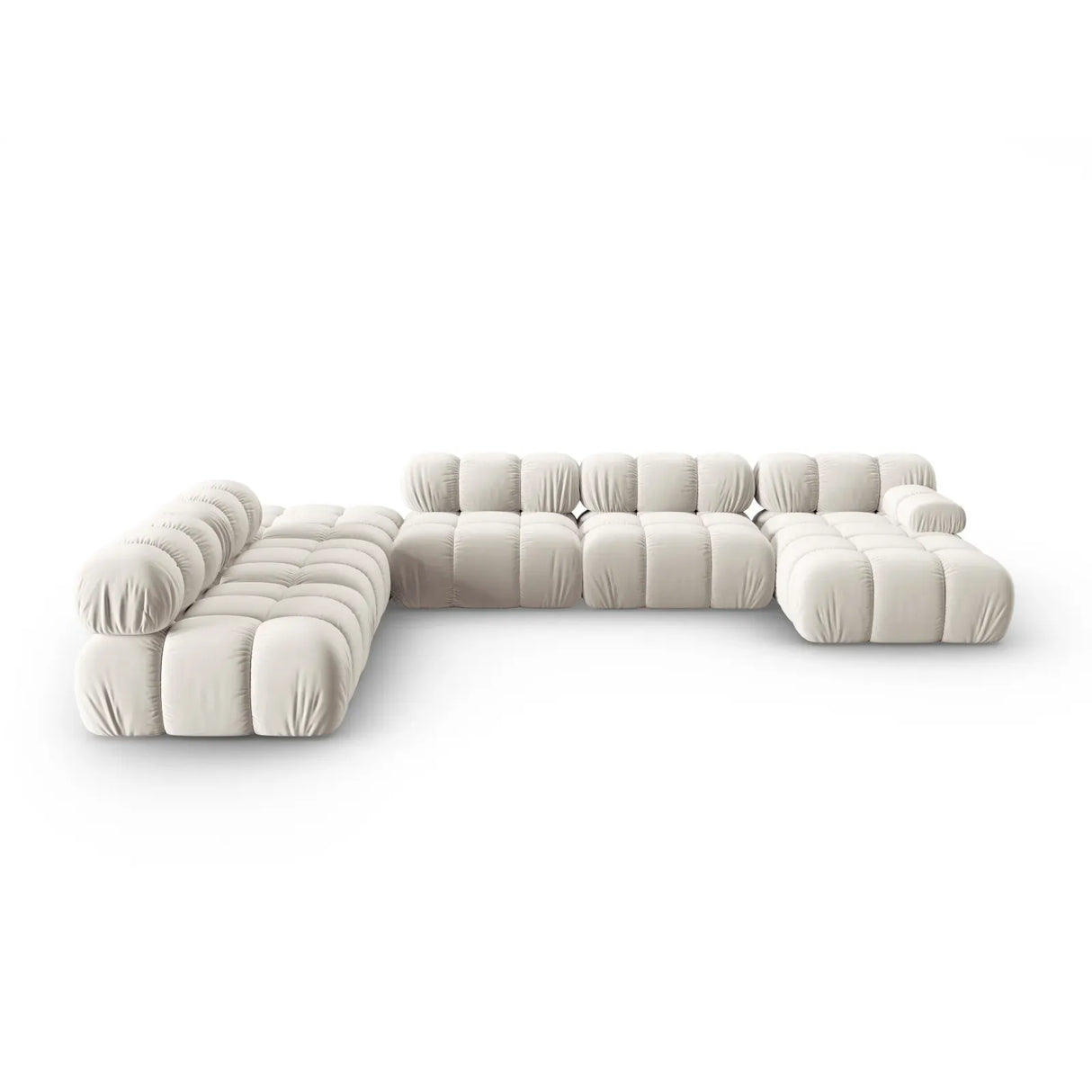 Bellis Modulares Sofa 6 Module Chaise Longue Links mit Samtbezug oder 3D-Stoff, 376x282 cm - ZEN ZONE Furniture
