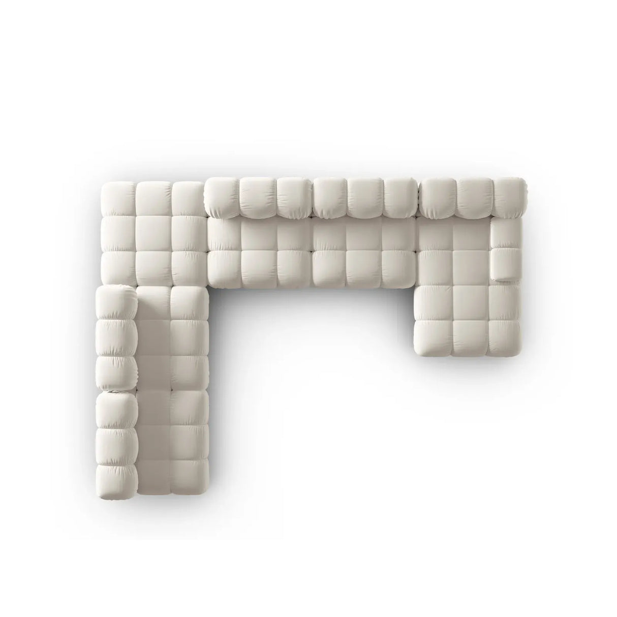 Bellis Modulares Sofa 6 Module Chaise Longue Links mit Samtbezug oder 3D-Stoff, 376x282 cm - ZEN ZONE Furniture