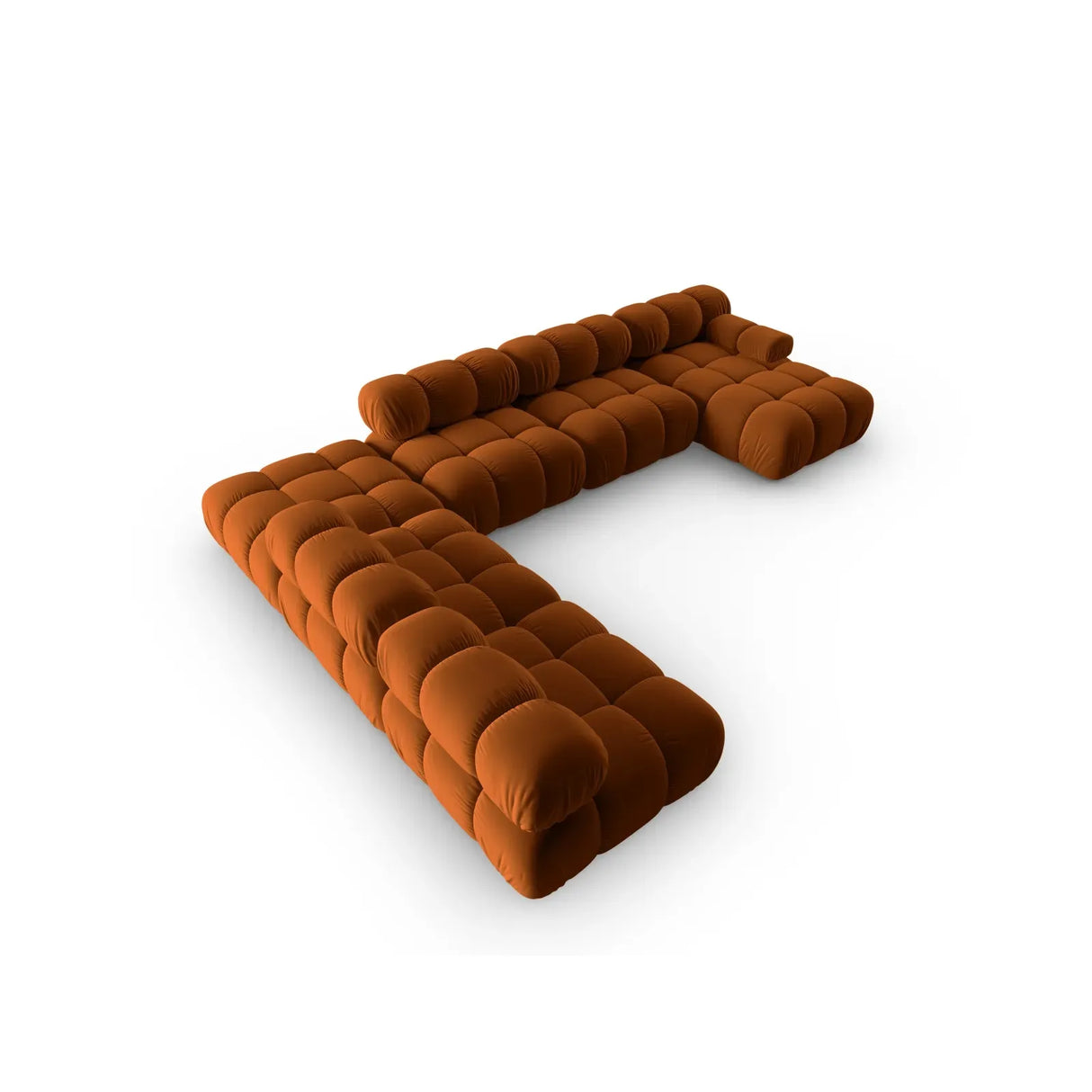 Bellis Modulares Sofa 6 Module Chaise Longue Links mit Samtbezug oder 3D-Stoff, 376x282 cm - ZEN ZONE Furniture