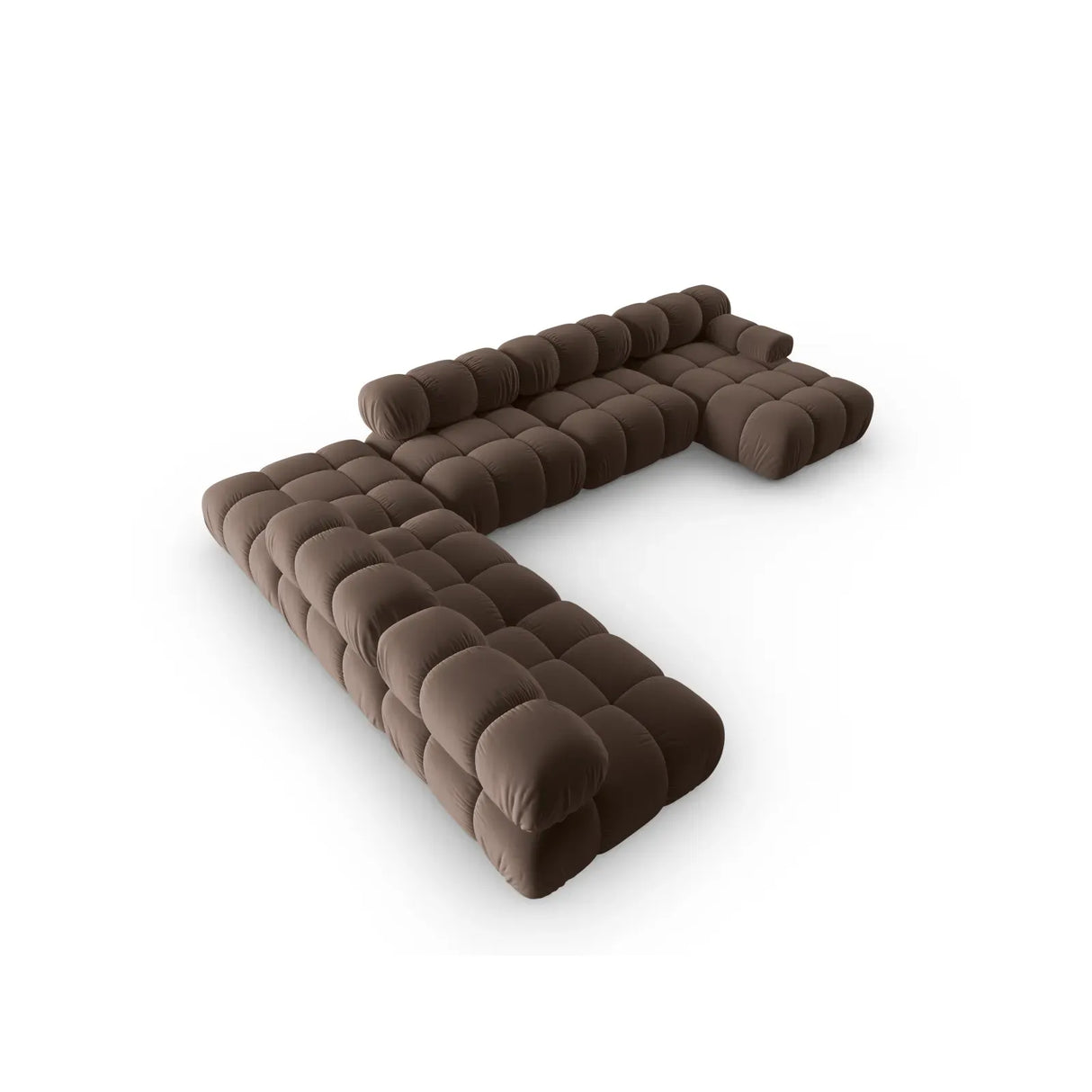 Bellis Modulares Sofa 6 Module Chaise Longue Links mit Samtbezug oder 3D-Stoff, 376x282 cm - ZEN ZONE Furniture