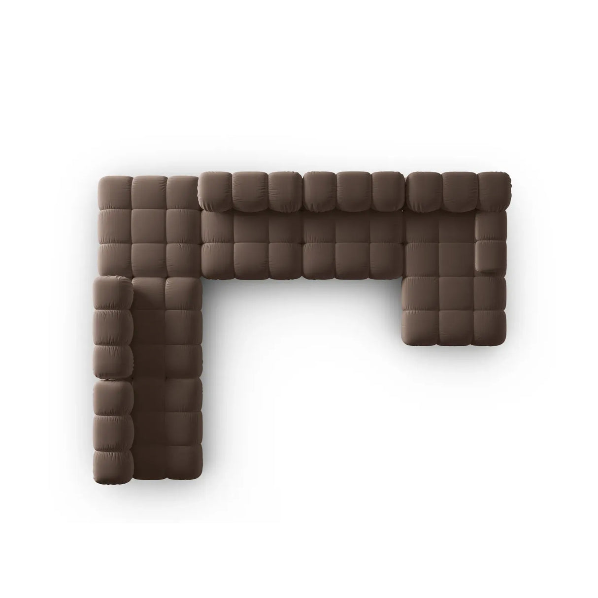 Bellis Modulares Sofa 6 Module Chaise Longue Links mit Samtbezug oder 3D-Stoff, 376x282 cm - ZEN ZONE Furniture