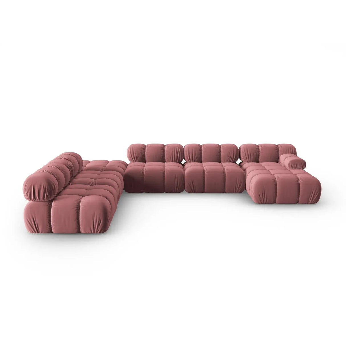 Bellis Modulares Sofa 6 Module Chaise Longue Links mit Samtbezug oder 3D-Stoff, 376x282 cm - ZEN ZONE Furniture