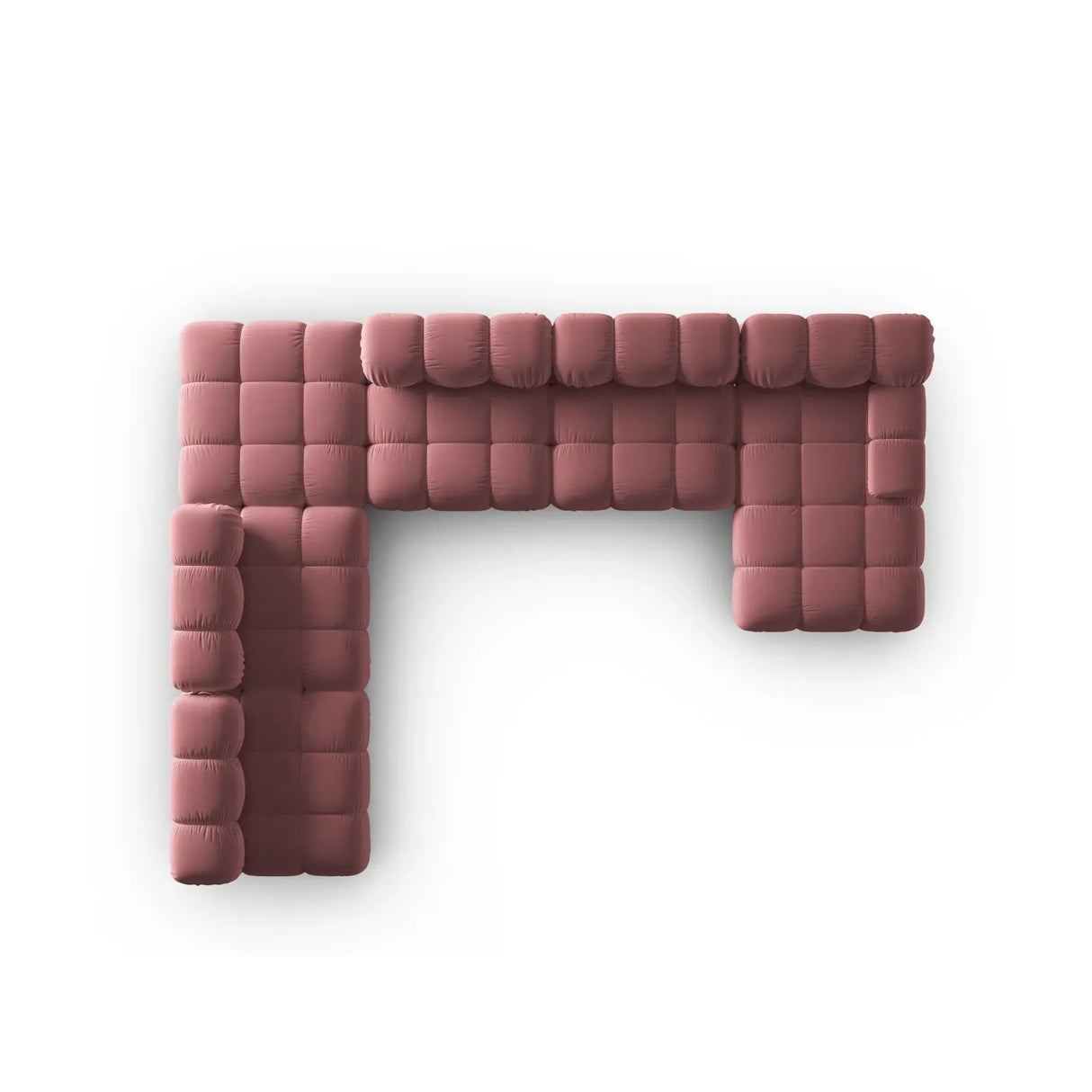 Bellis Modulares Sofa 6 Module Chaise Longue Links mit Samtbezug oder 3D-Stoff, 376x282 cm - ZEN ZONE Furniture