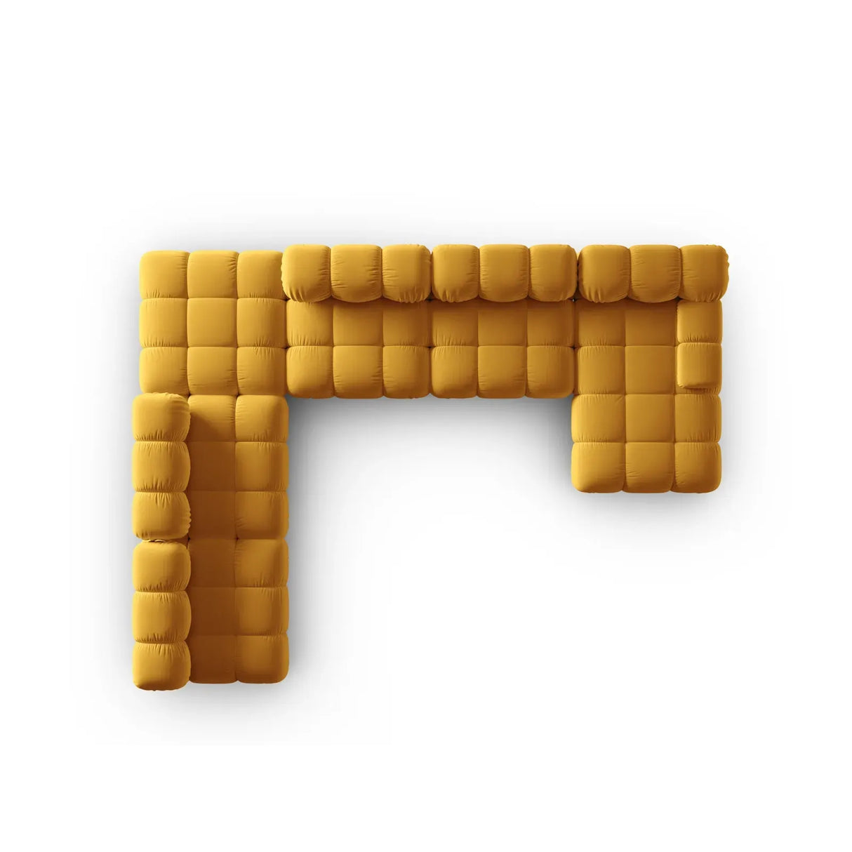 Bellis Modulares Sofa 6 Module Chaise Longue Links mit Samtbezug oder 3D-Stoff, 376x282 cm - ZEN ZONE Furniture