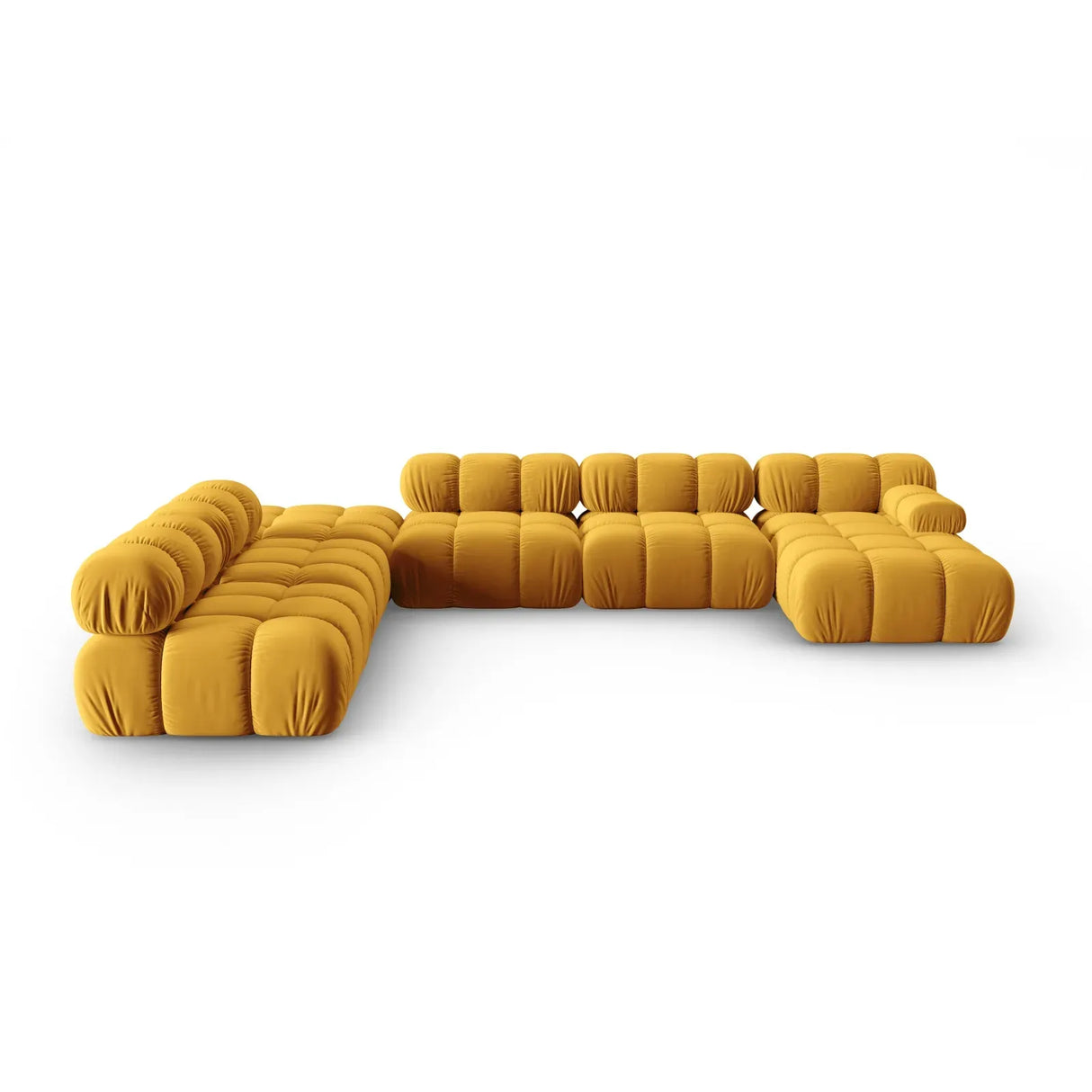 Bellis Modulares Sofa 6 Module Chaise Longue Links mit Samtbezug oder 3D-Stoff, 376x282 cm - ZEN ZONE Furniture