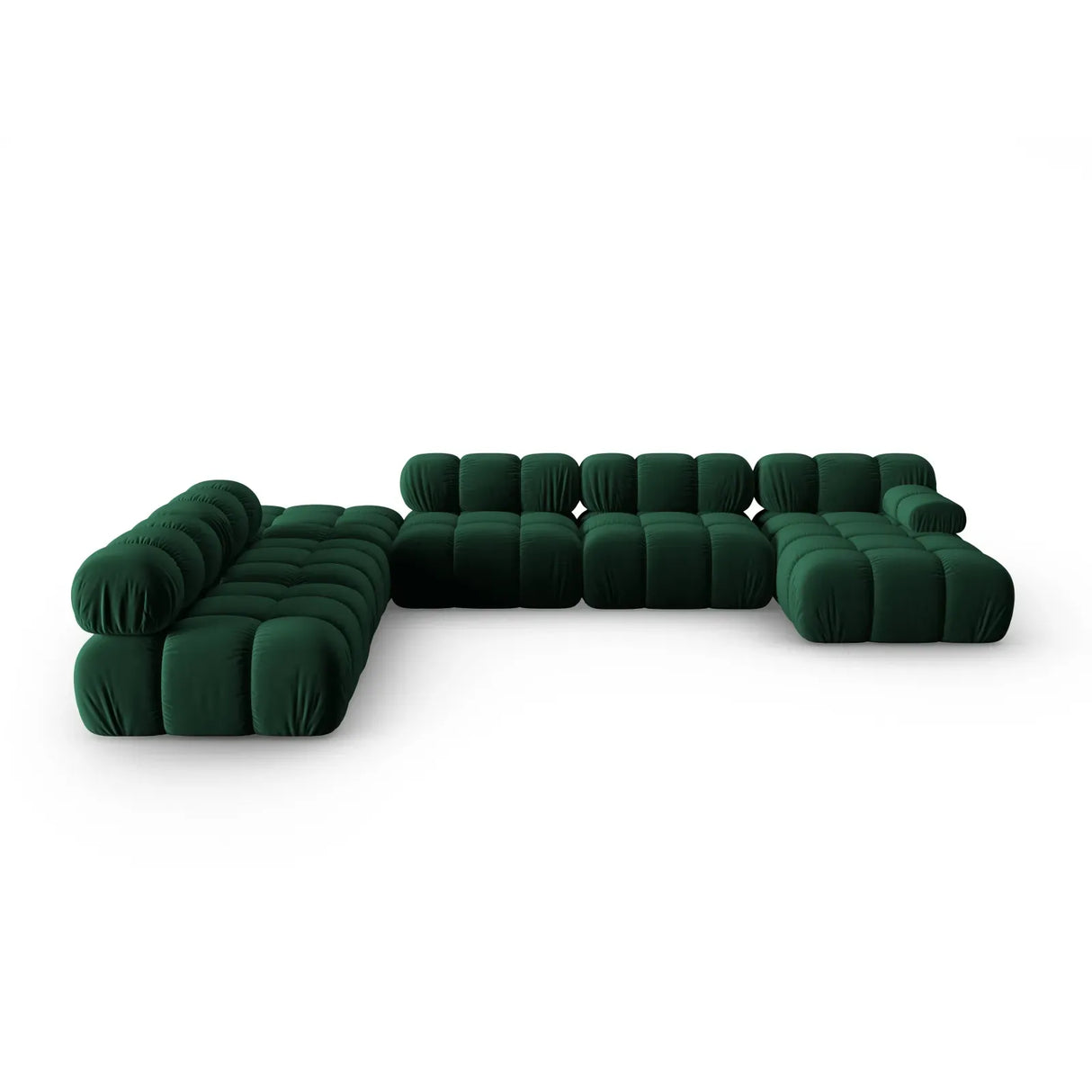 Bellis Modulares Sofa 6 Module Chaise Longue Links mit Samtbezug oder 3D-Stoff, 376x282 cm - ZEN ZONE Furniture