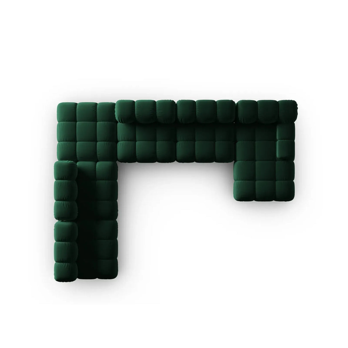 Bellis Modulares Sofa 6 Module Chaise Longue Links mit Samtbezug oder 3D-Stoff, 376x282 cm - ZEN ZONE Furniture