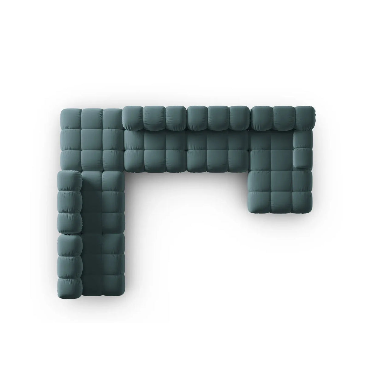 Bellis Modulares Sofa 6 Module Chaise Longue Links mit Samtbezug oder 3D-Stoff, 376x282 cm - ZEN ZONE Furniture