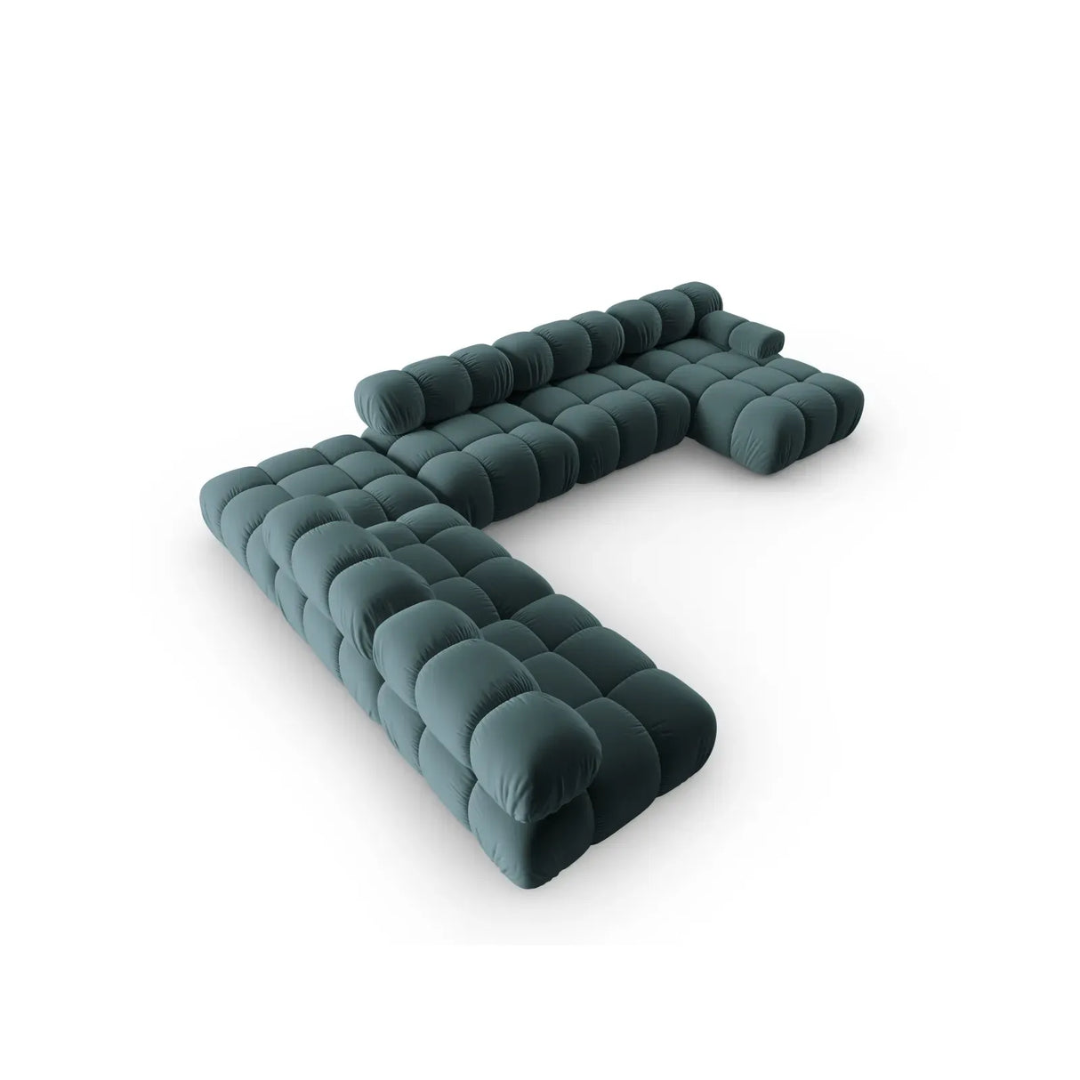 Bellis Modulares Sofa 6 Module Chaise Longue Links mit Samtbezug oder 3D-Stoff, 376x282 cm - ZEN ZONE Furniture