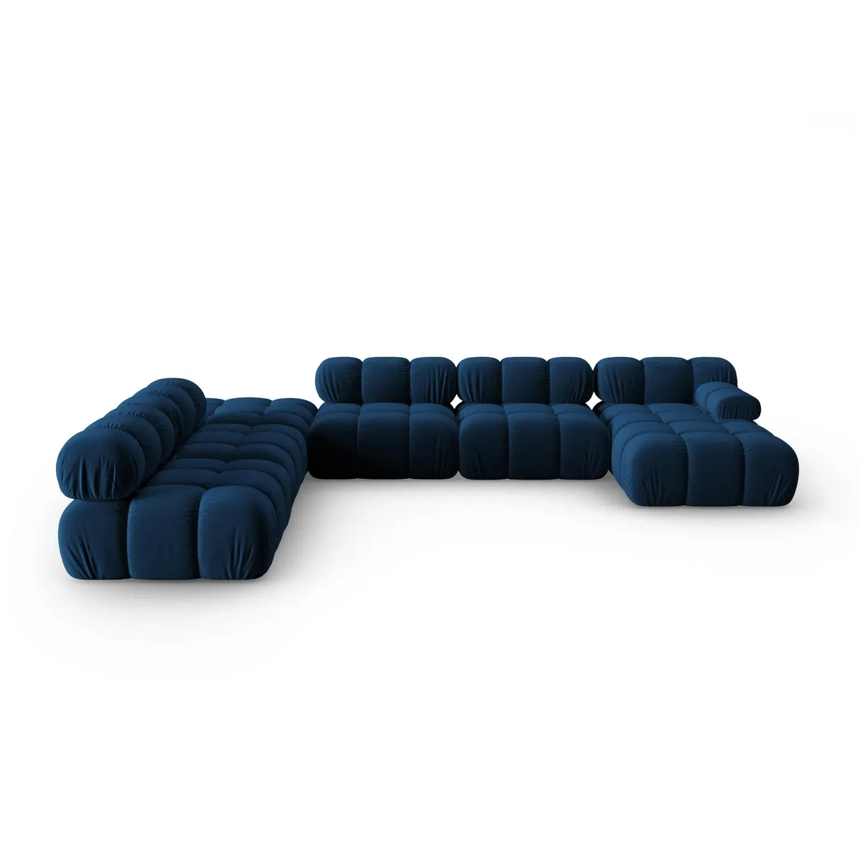 Bellis Modulares Sofa 6 Module Chaise Longue Links mit Samtbezug oder 3D-Stoff, 376x282 cm - ZEN ZONE Furniture