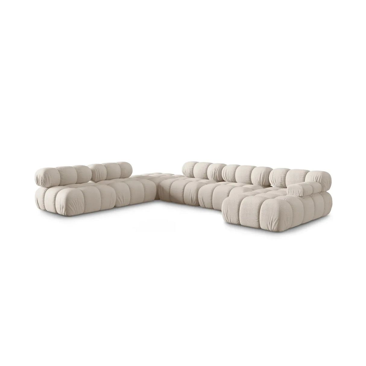 Bellis Modulares Sofa 6 Module Chaise Longue Links mit Samtbezug oder 3D-Stoff, 376x282 cm - ZEN ZONE Furniture
