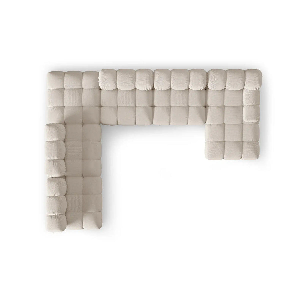 Bellis Modulares Sofa 6 Module Chaise Longue Links mit Samtbezug oder 3D-Stoff, 376x282 cm - ZEN ZONE Furniture