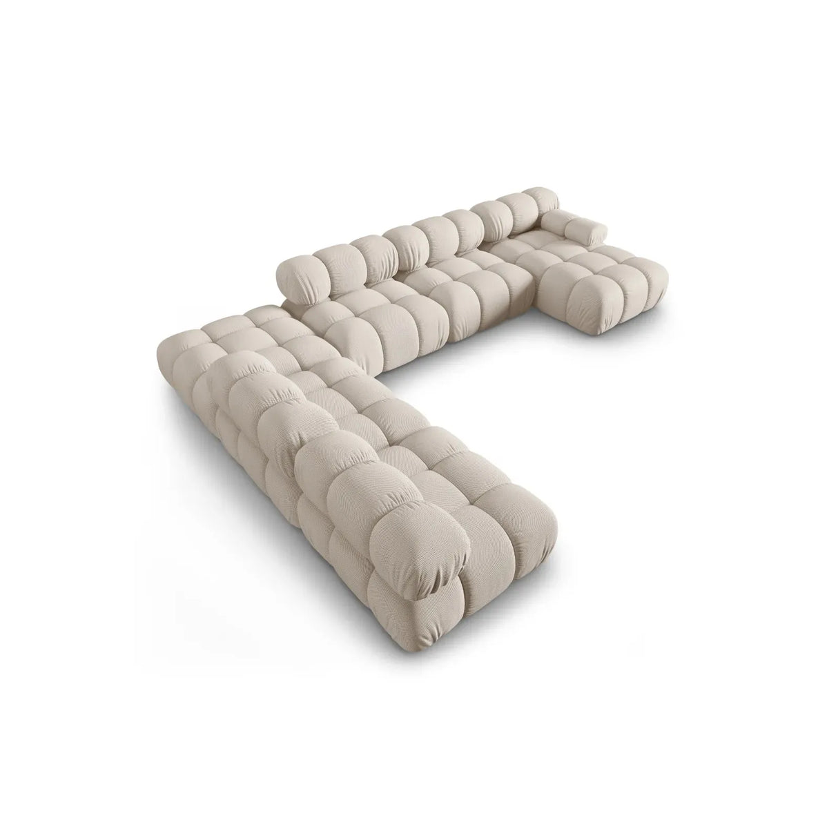Bellis Modulares Sofa 6 Module Chaise Longue Links mit Samtbezug oder 3D-Stoff, 376x282 cm - ZEN ZONE Furniture