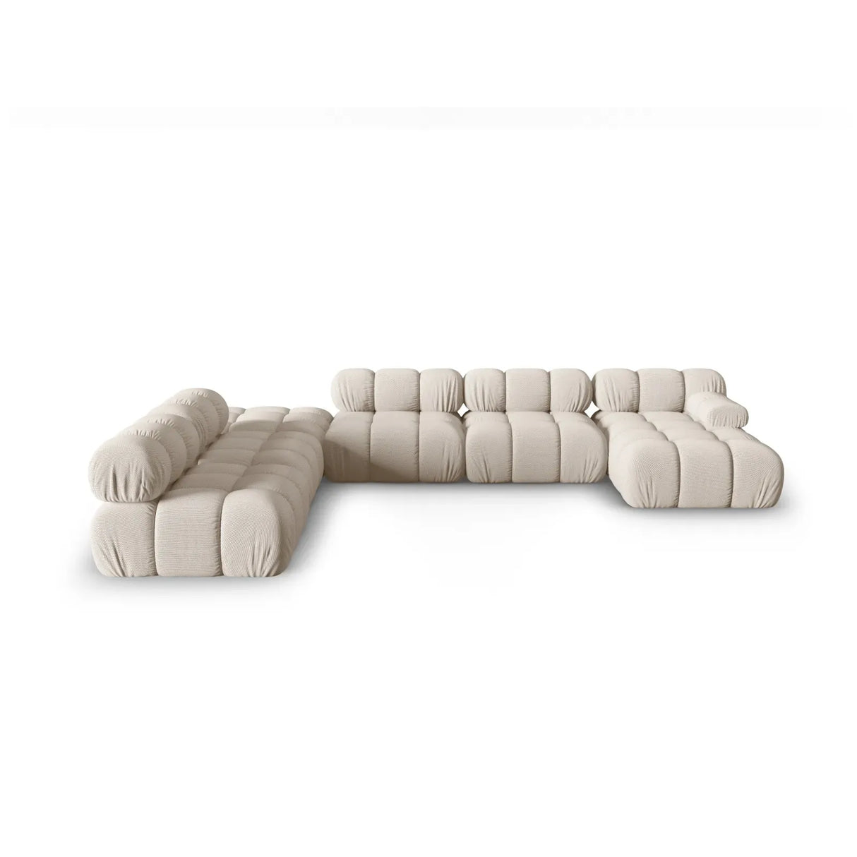 Bellis Modulares Sofa 6 Module Chaise Longue Links mit Samtbezug oder 3D-Stoff, 376x282 cm - ZEN ZONE Furniture