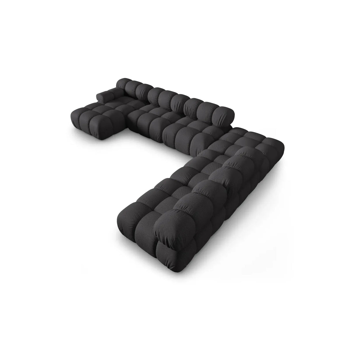 Bellis Modulares Sofa 6 Module Chaise Longue Rechts mit Samtbezug oder 3D-Stoff, 376x282 cm - ZEN ZONE Furniture