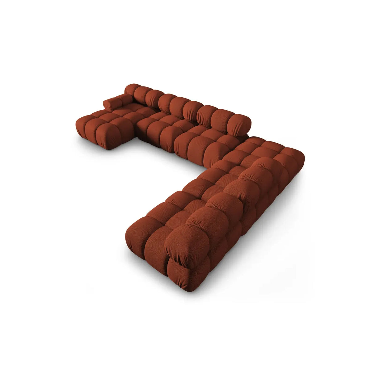 Bellis Modulares Sofa 6 Module Chaise Longue Rechts mit Samtbezug oder 3D-Stoff, 376x282 cm - ZEN ZONE Furniture