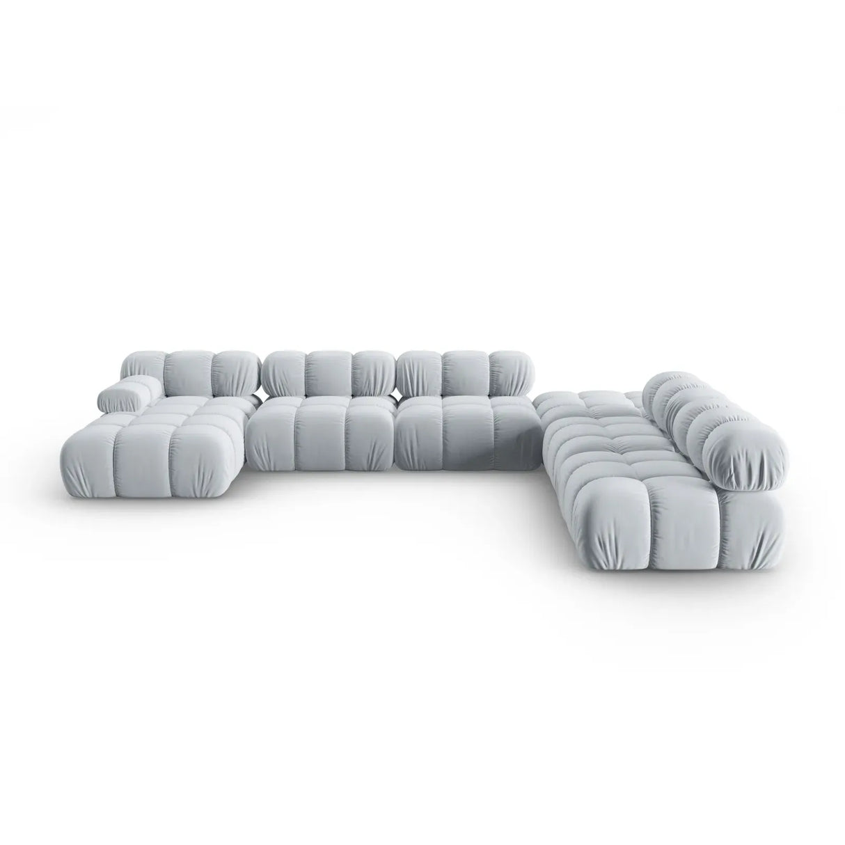 Bellis Modulares Sofa 6 Module Chaise Longue Rechts mit Samtbezug oder 3D-Stoff, 376x282 cm - ZEN ZONE Furniture