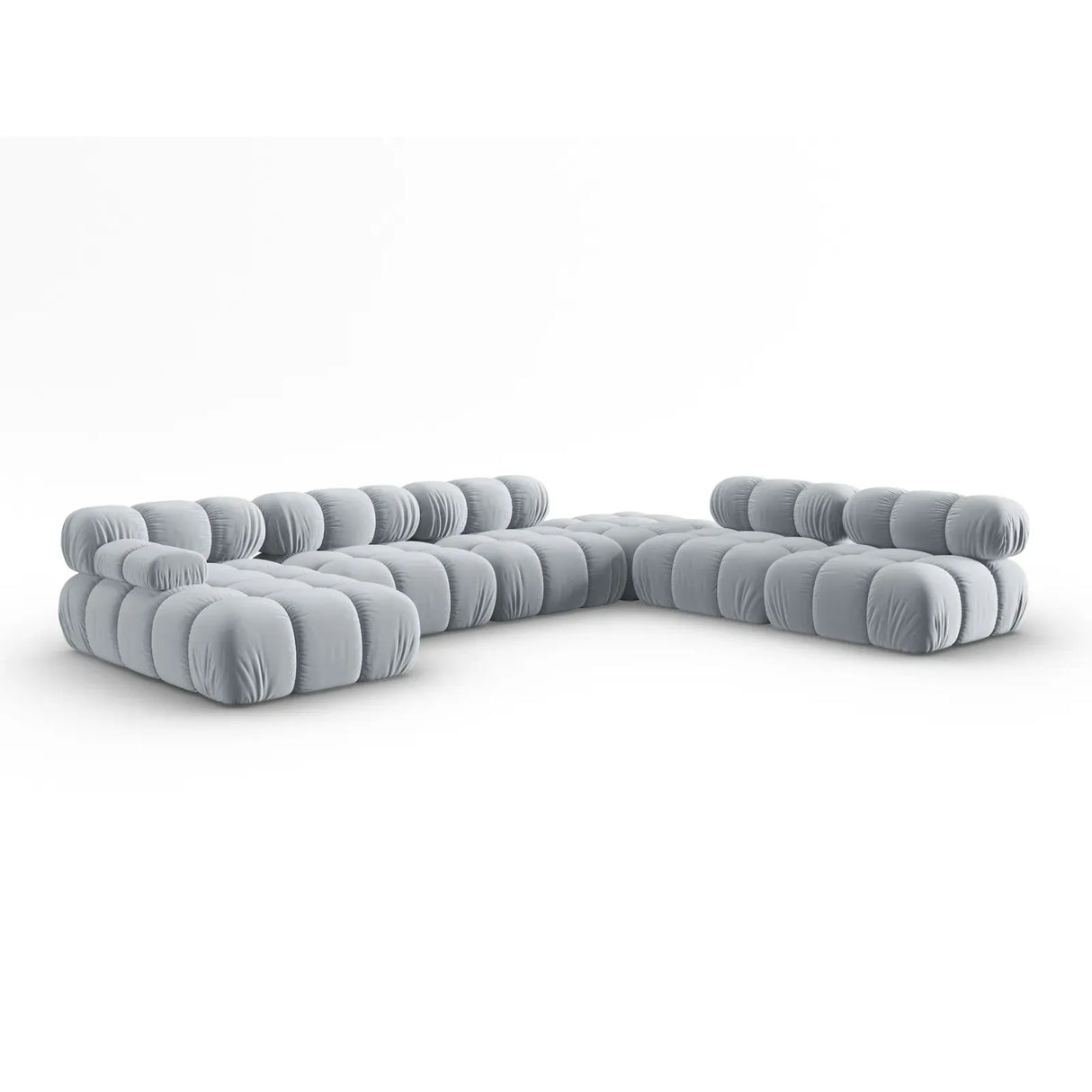Bellis Modulares Sofa 6 Module Chaise Longue Rechts mit Samtbezug oder 3D-Stoff, 376x282 cm - ZEN ZONE Furniture