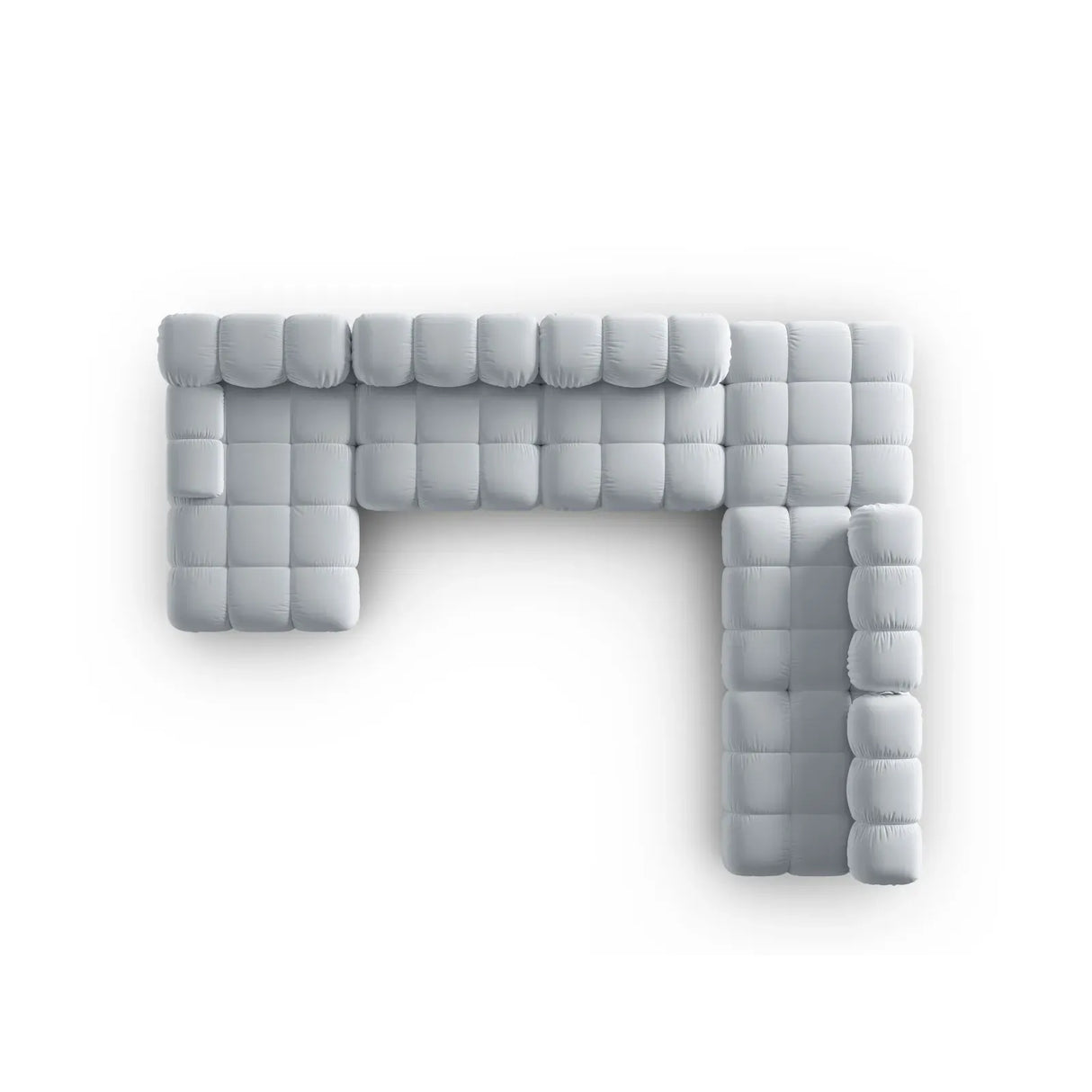 Bellis Modulares Sofa 6 Module Chaise Longue Rechts mit Samtbezug oder 3D-Stoff, 376x282 cm - ZEN ZONE Furniture