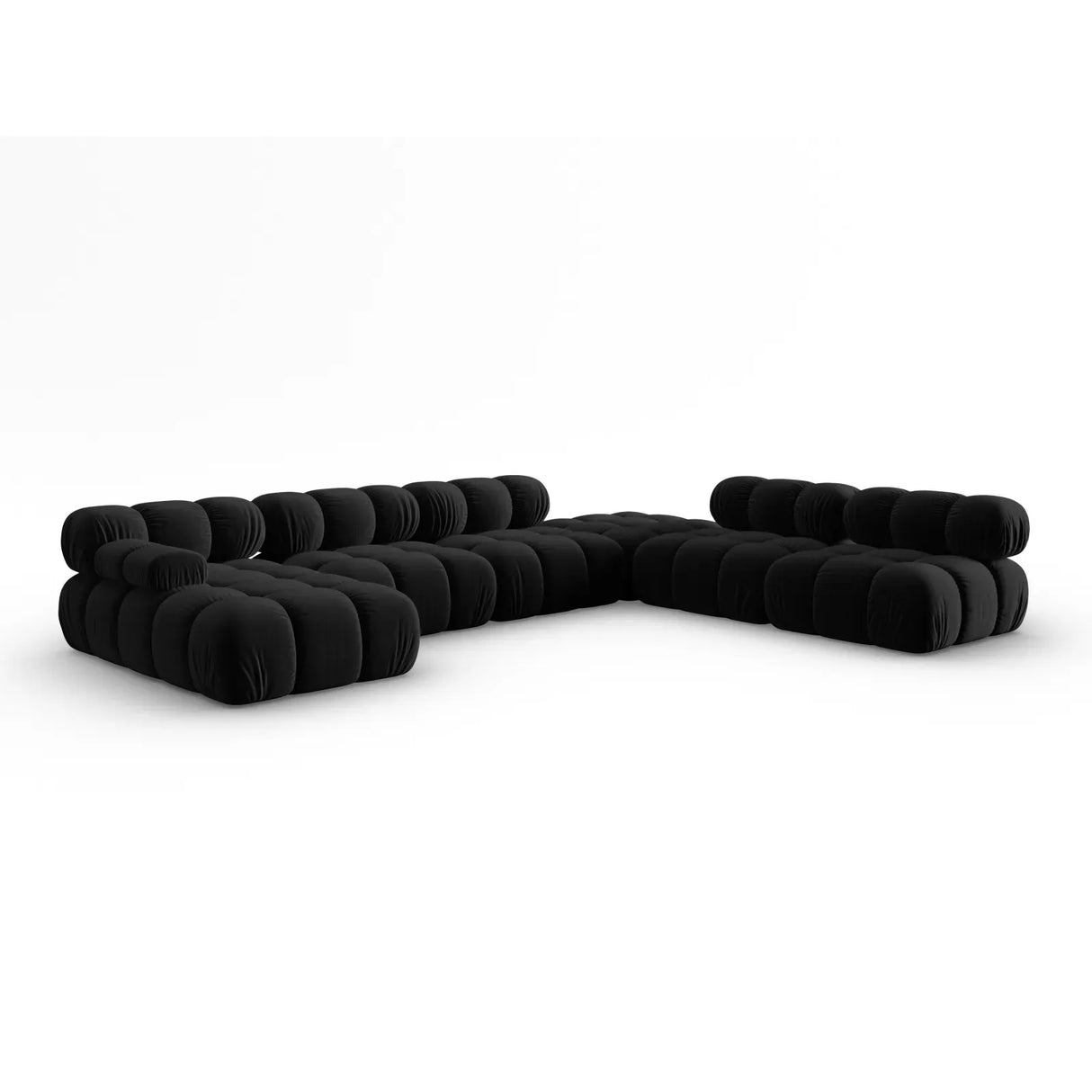 Bellis Modulares Sofa 6 Module Chaise Longue Rechts mit Samtbezug oder 3D-Stoff, 376x282 cm - ZEN ZONE Furniture