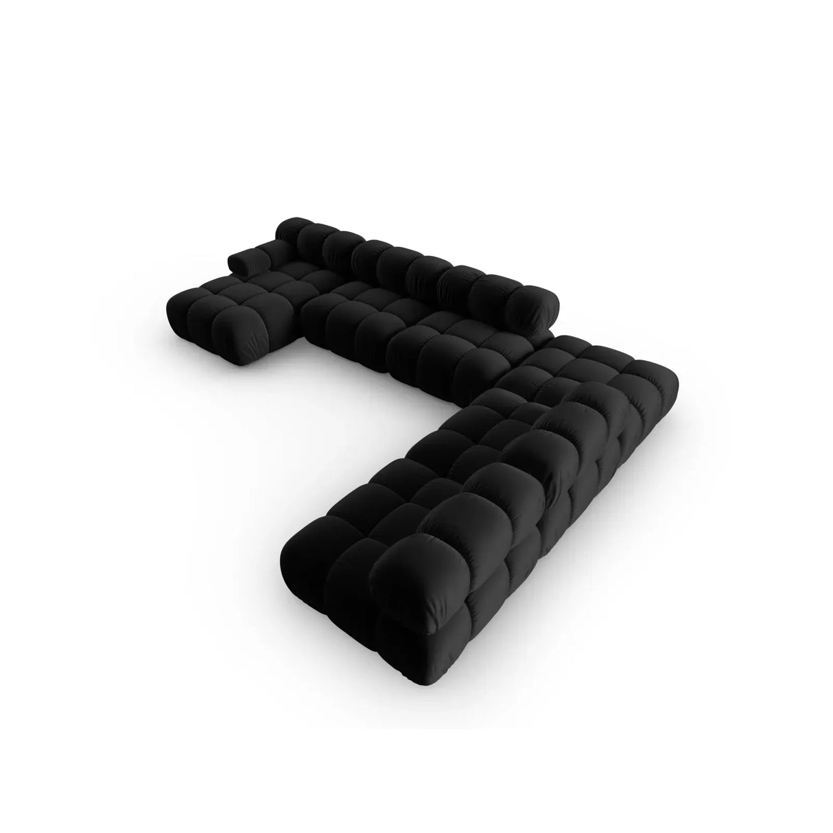 Bellis Modulares Sofa 6 Module Chaise Longue Rechts mit Samtbezug oder 3D-Stoff, 376x282 cm - ZEN ZONE Furniture