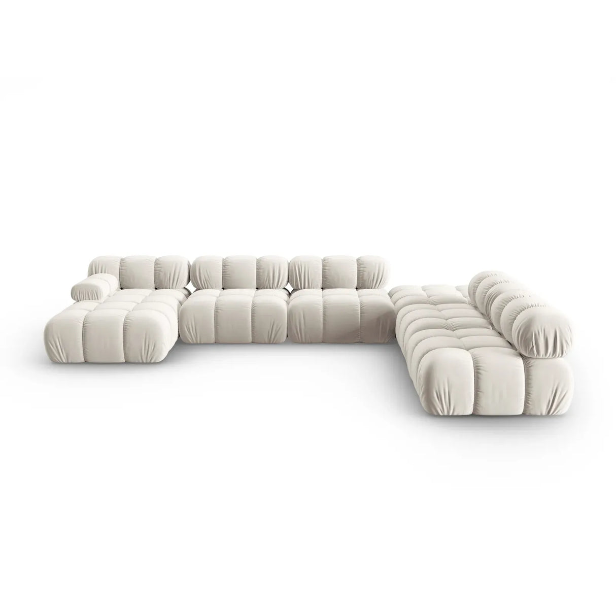 Bellis Modulares Sofa 6 Module Chaise Longue Rechts mit Samtbezug oder 3D-Stoff, 376x282 cm - ZEN ZONE Furniture