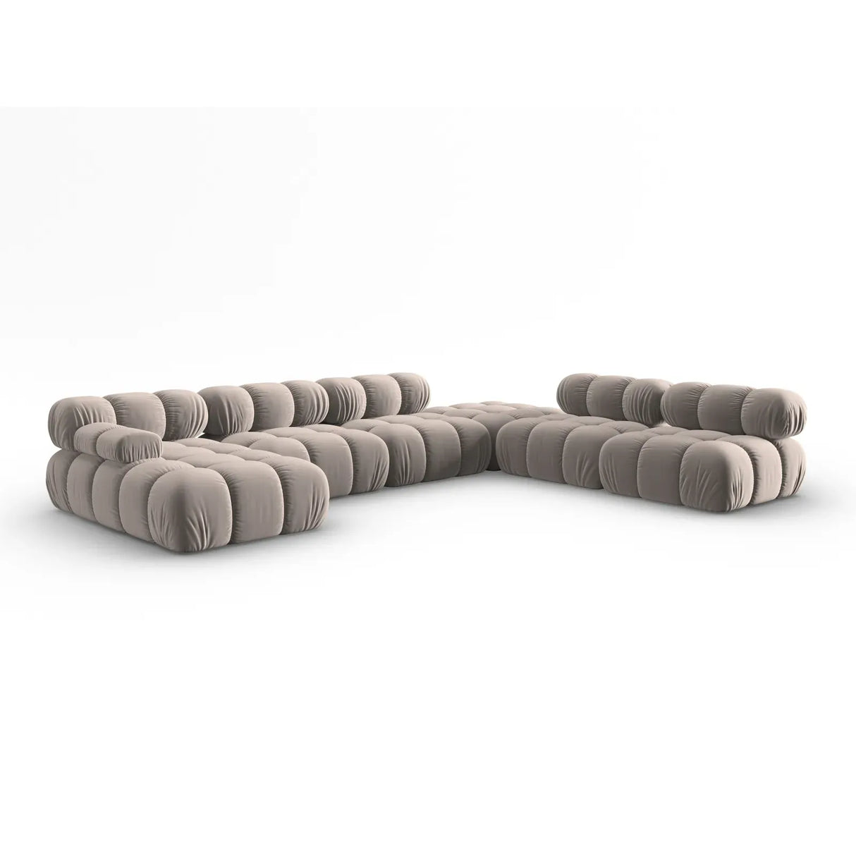 Bellis Modulares Sofa 6 Module Chaise Longue Rechts mit Samtbezug oder 3D-Stoff, 376x282 cm - ZEN ZONE Furniture