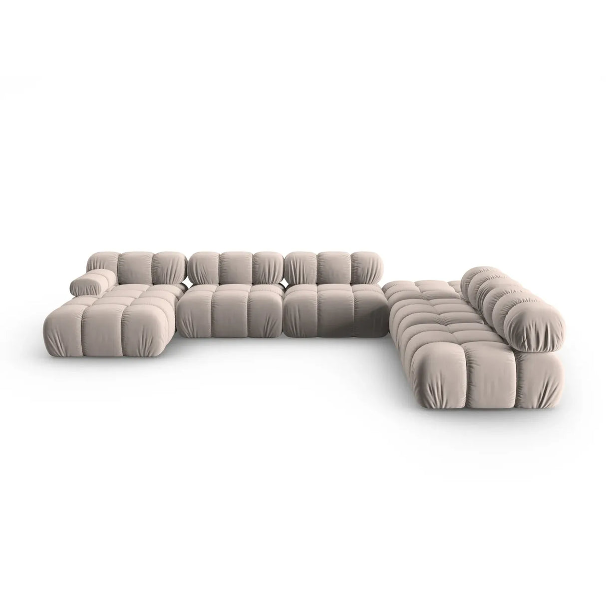 Bellis Modulares Sofa 6 Module Chaise Longue Rechts mit Samtbezug oder 3D-Stoff, 376x282 cm - ZEN ZONE Furniture