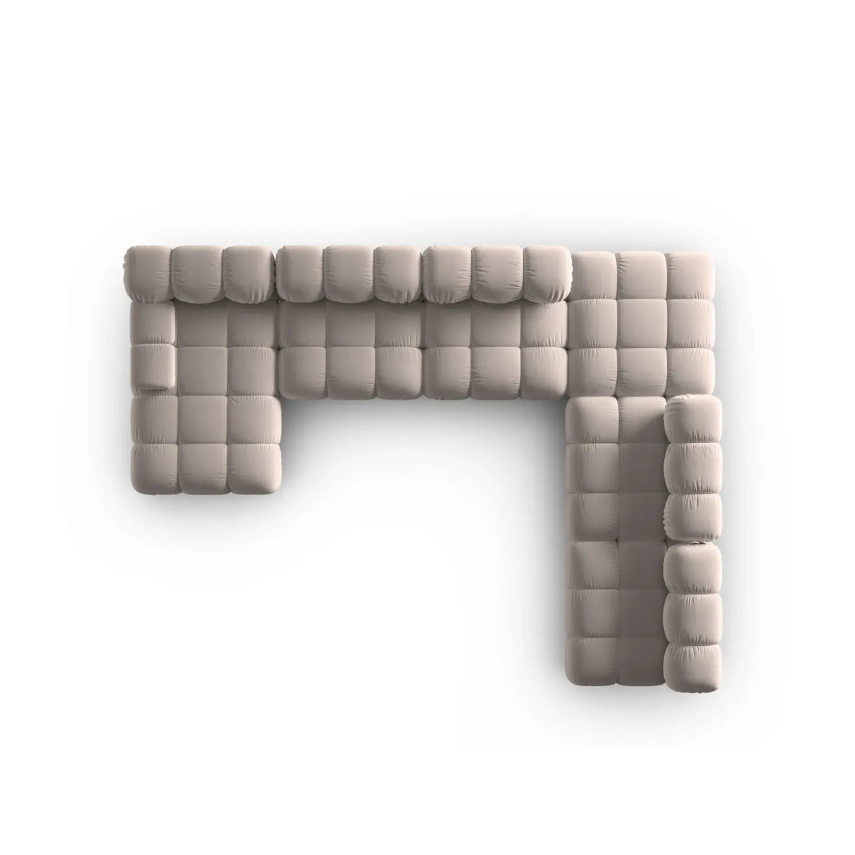 Bellis Modulares Sofa 6 Module Chaise Longue Rechts mit Samtbezug oder 3D-Stoff, 376x282 cm - ZEN ZONE Furniture