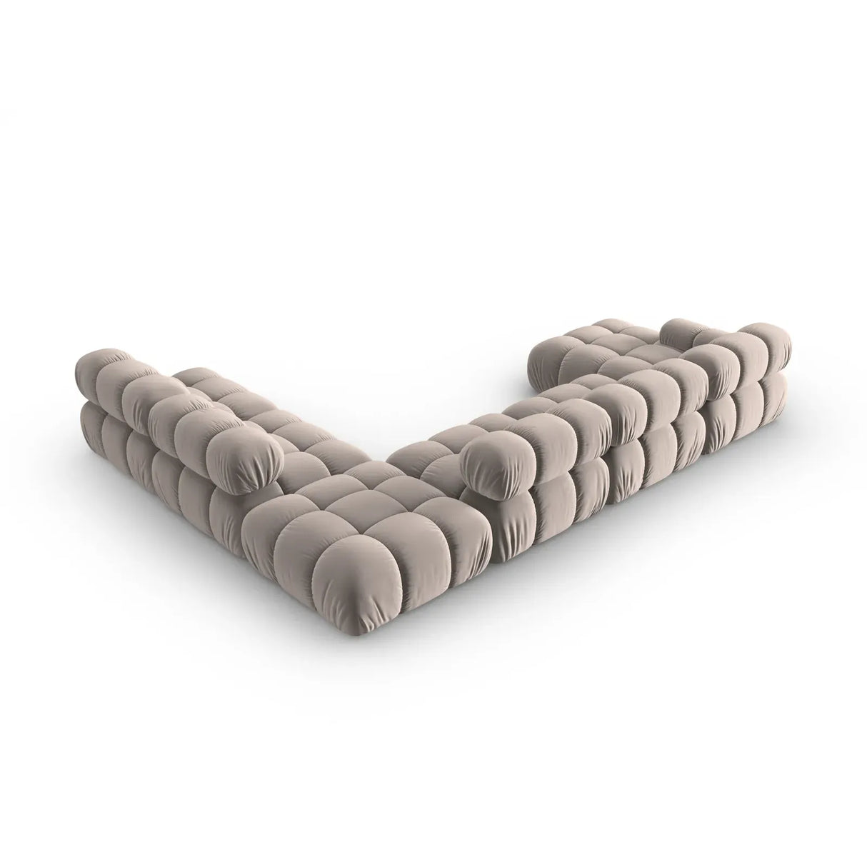 Bellis Modulares Sofa 6 Module Chaise Longue Rechts mit Samtbezug oder 3D-Stoff, 376x282 cm - ZEN ZONE Furniture