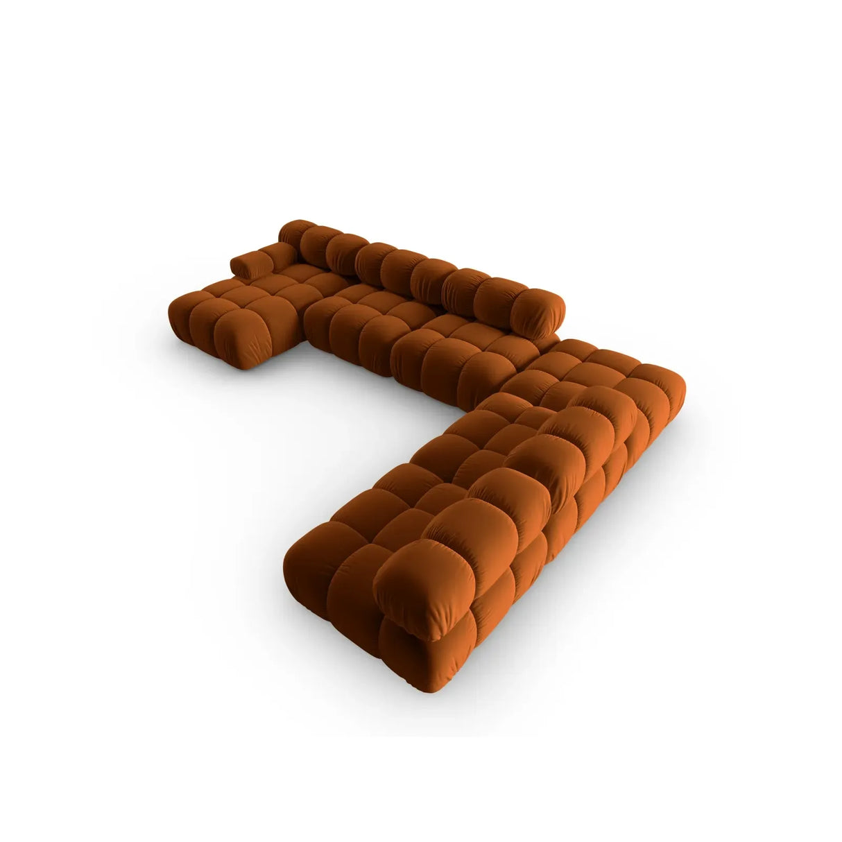 Bellis Modulares Sofa 6 Module Chaise Longue Rechts mit Samtbezug oder 3D-Stoff, 376x282 cm - ZEN ZONE Furniture