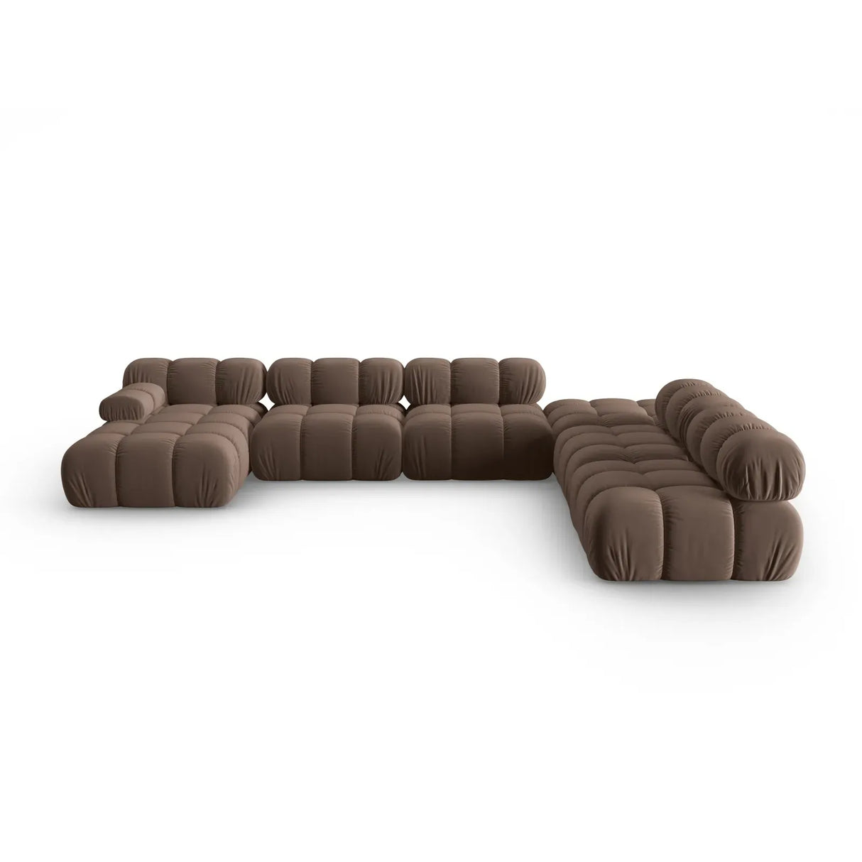 Bellis Modulares Sofa 6 Module Chaise Longue Rechts mit Samtbezug oder 3D-Stoff, 376x282 cm - ZEN ZONE Furniture