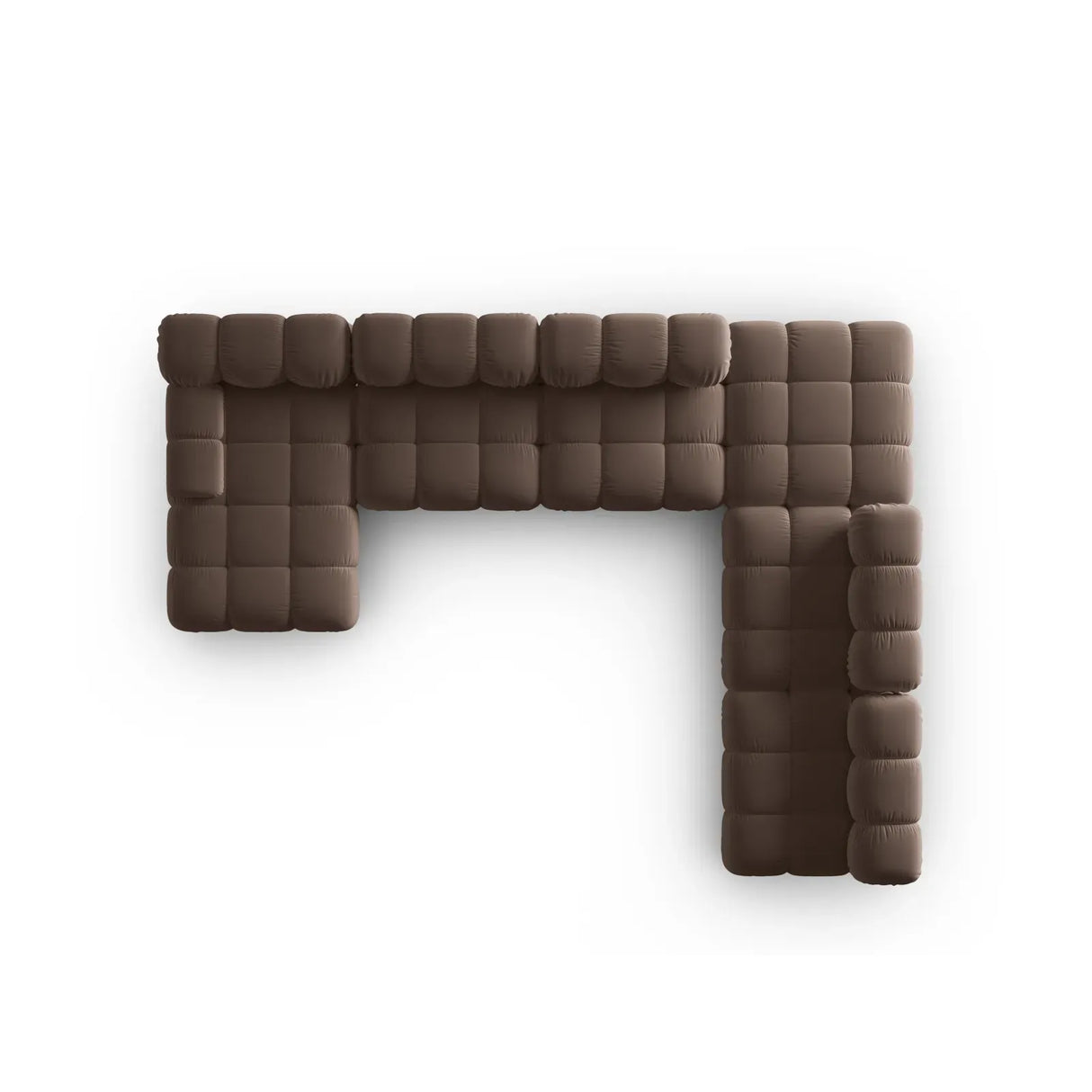 Bellis Modulares Sofa 6 Module Chaise Longue Rechts mit Samtbezug oder 3D-Stoff, 376x282 cm - ZEN ZONE Furniture