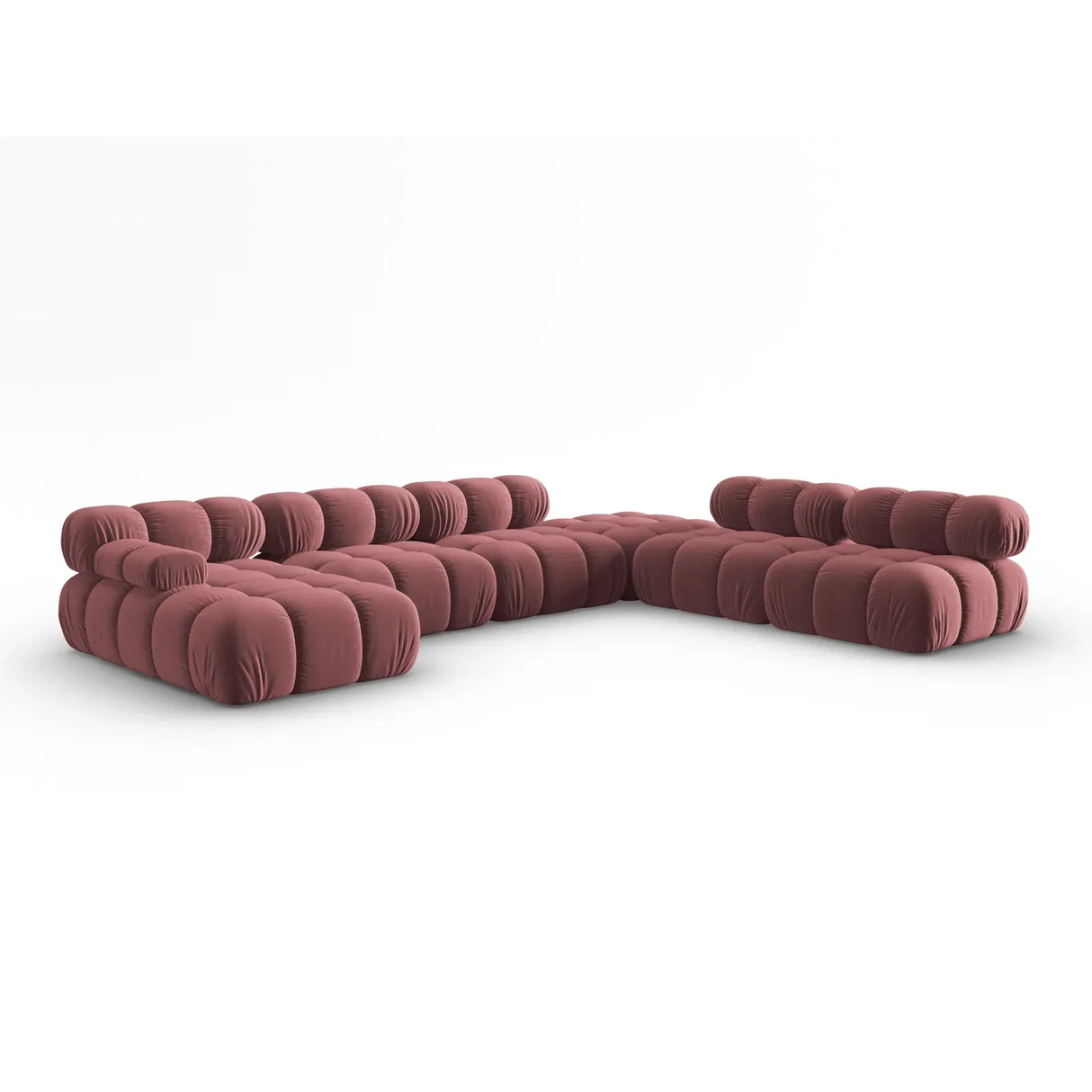 Bellis Modulares Sofa 6 Module Chaise Longue Rechts mit Samtbezug oder 3D-Stoff, 376x282 cm - ZEN ZONE Furniture