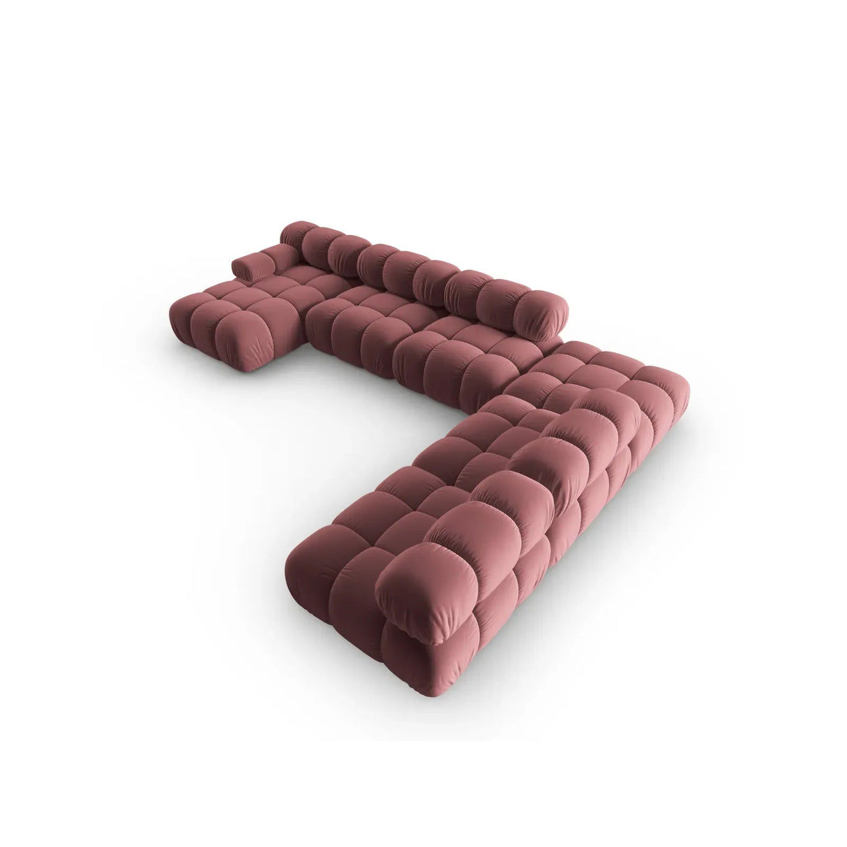Bellis Modulares Sofa 6 Module Chaise Longue Rechts mit Samtbezug oder 3D-Stoff, 376x282 cm - ZEN ZONE Furniture