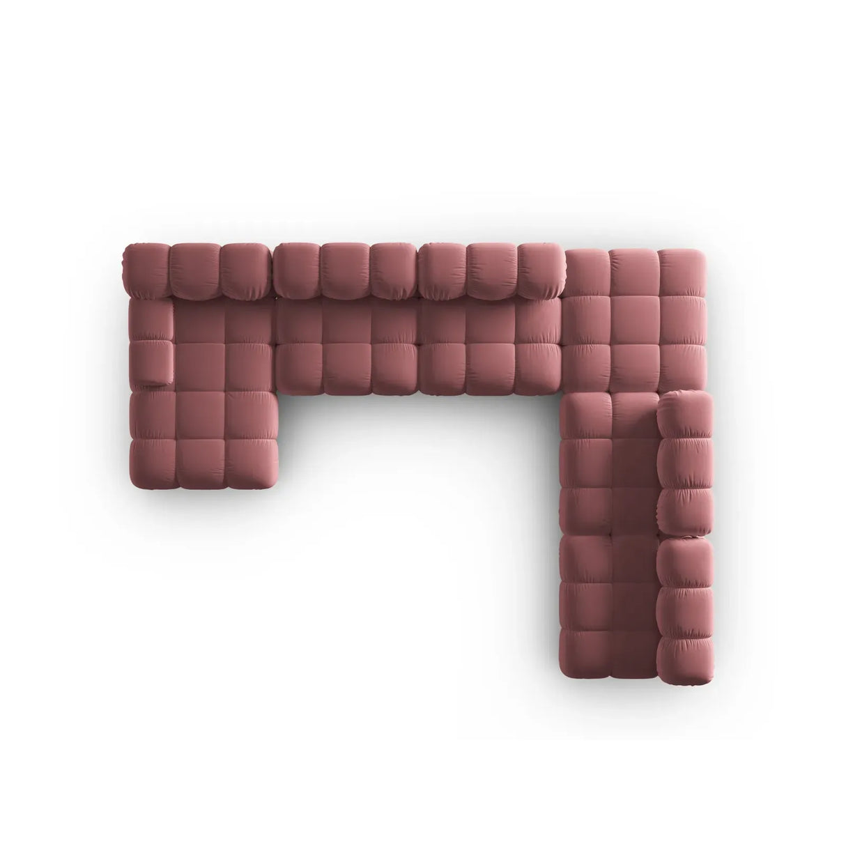 Bellis Modulares Sofa 6 Module Chaise Longue Rechts mit Samtbezug oder 3D-Stoff, 376x282 cm - ZEN ZONE Furniture