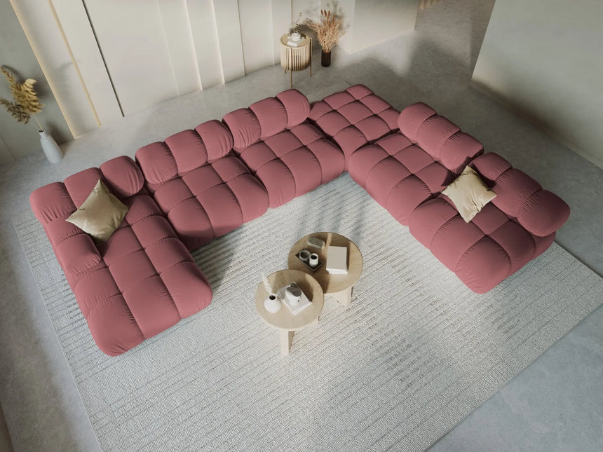 Bellis Modulares Sofa 6 Module Chaise Longue Rechts mit Samt-Stoff (Blu52) in Rosa, 376x282 cm – Bild 9