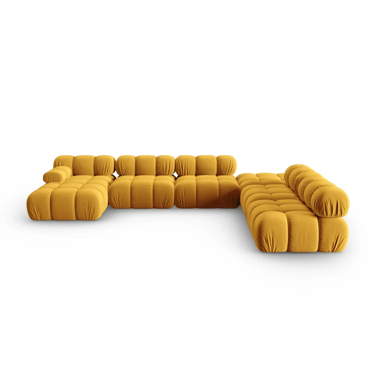 Bellis Modulares Sofa 6 Module Chaise Longue Rechts mit Samtbezug oder 3D-Stoff, 376x282 cm - ZEN ZONE Furniture