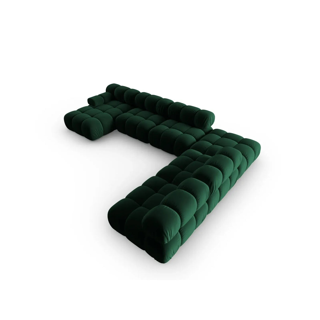 Bellis Modulares Sofa 6 Module Chaise Longue Rechts mit Samtbezug oder 3D-Stoff, 376x282 cm - ZEN ZONE Furniture