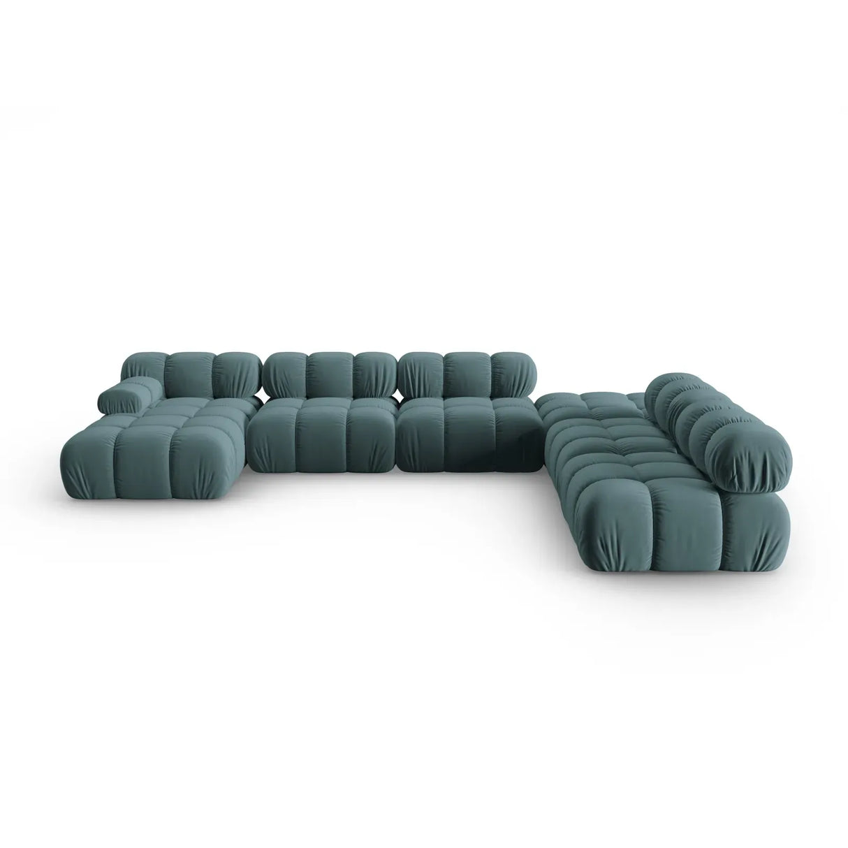 Bellis Modulares Sofa 6 Module Chaise Longue Rechts mit Samtbezug oder 3D-Stoff, 376x282 cm - ZEN ZONE Furniture