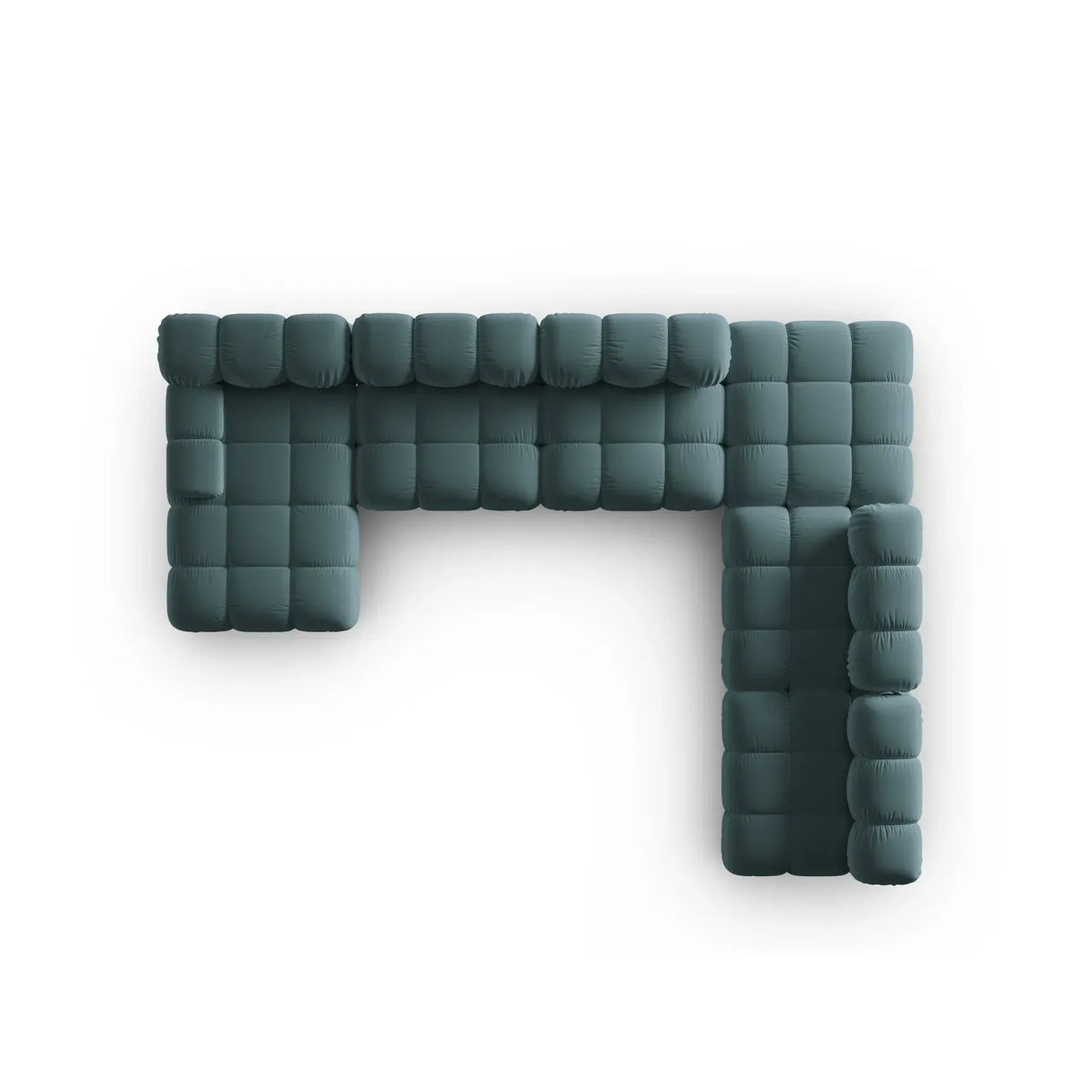 Bellis Modulares Sofa 6 Module Chaise Longue Rechts mit Samtbezug oder 3D-Stoff, 376x282 cm - ZEN ZONE Furniture