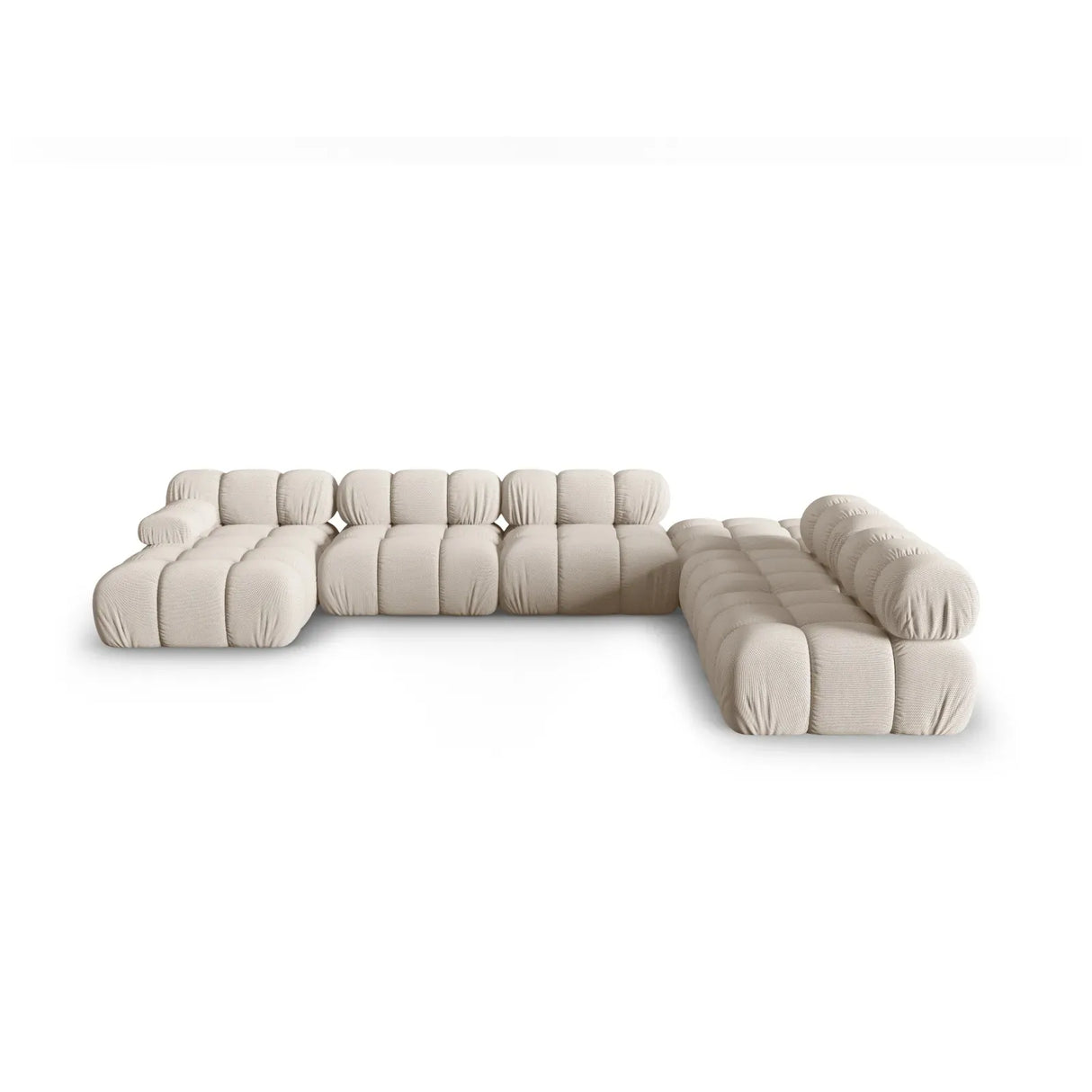 Bellis Modulares Sofa 6 Module Chaise Longue Rechts mit Samtbezug oder 3D-Stoff, 376x282 cm - ZEN ZONE Furniture